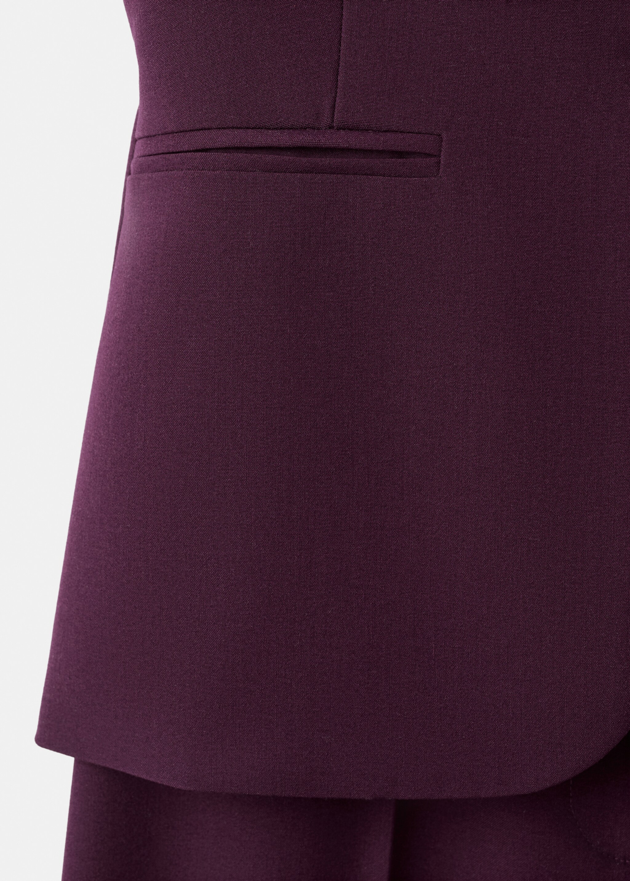 Long suit-style jumpsuit - Details of the article 8, Plum. Ref: 27094084-00.