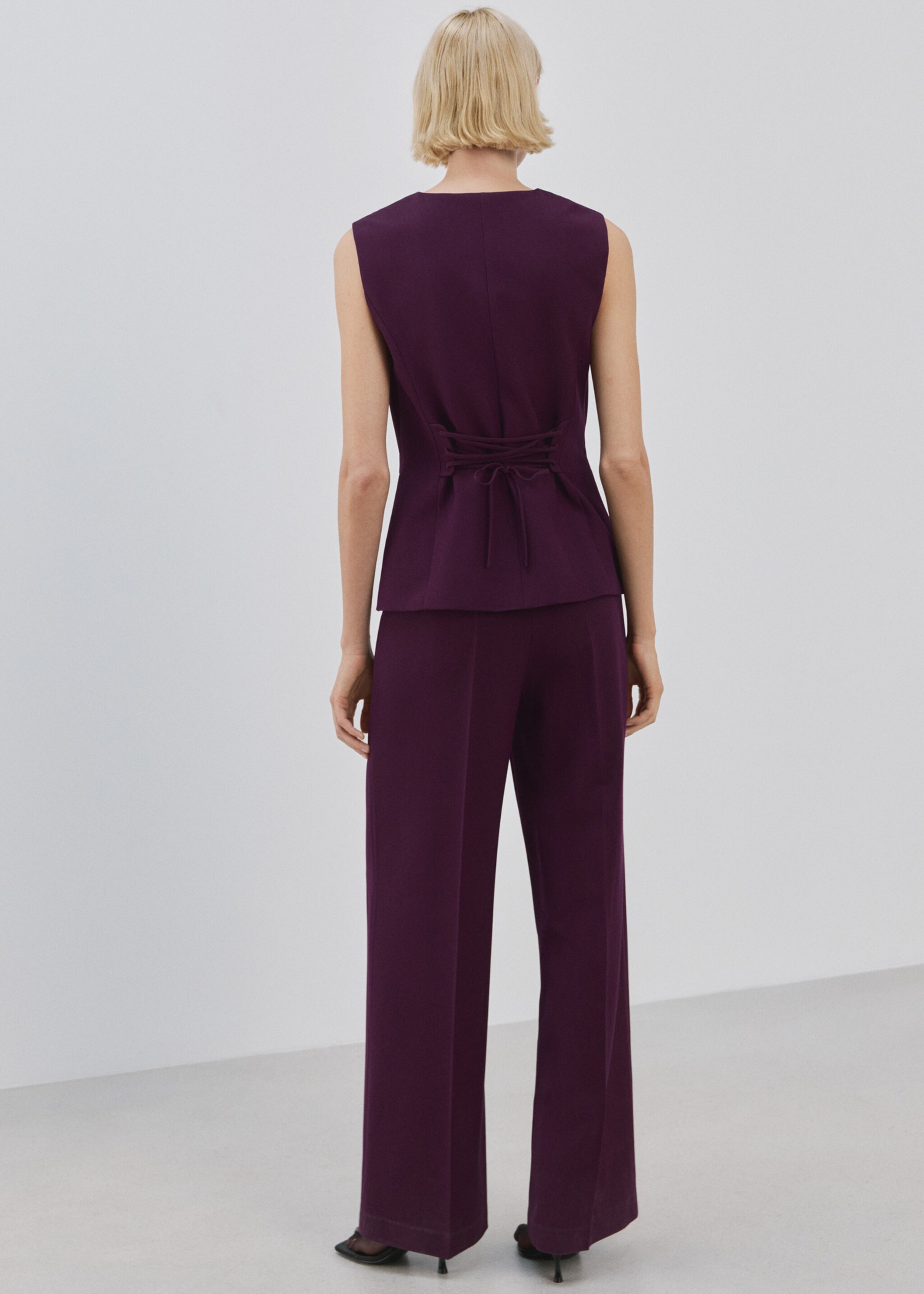 Long suit-style jumpsuit - Reverse of the article, Plum. Ref: 27094084-00.