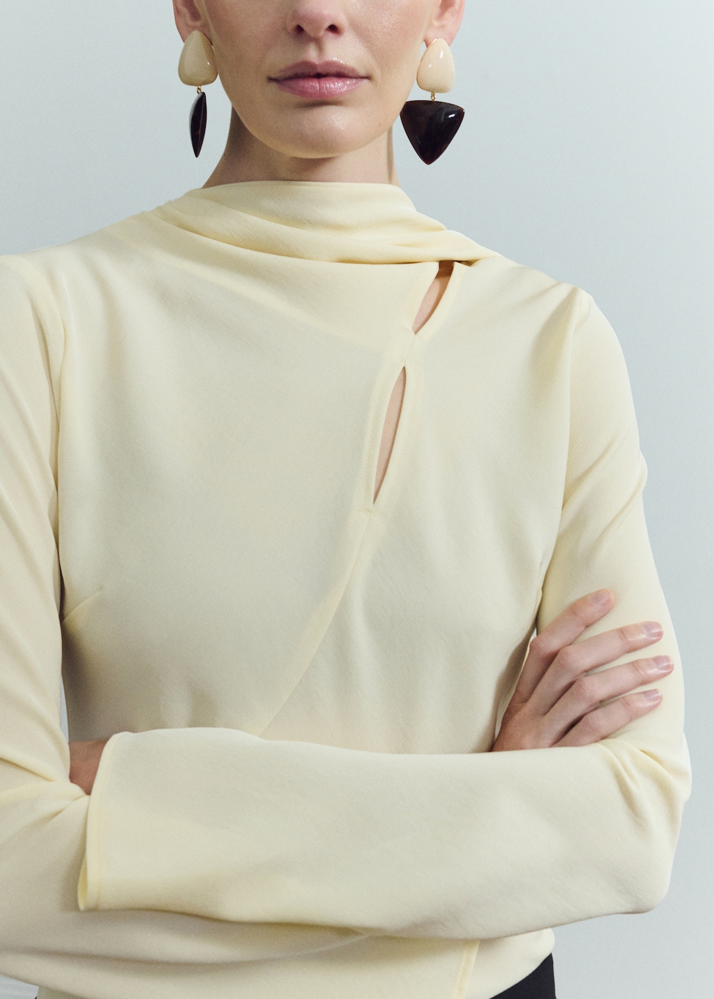 Scarf blouse with openings - image 3