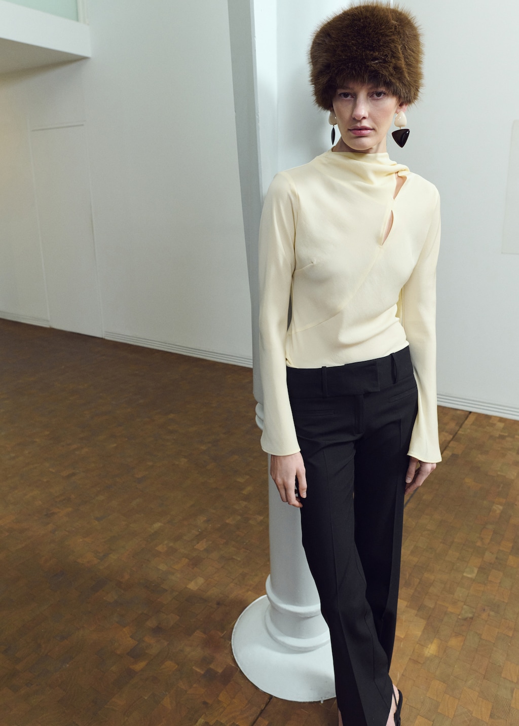 Scarf blouse with openings - image 5