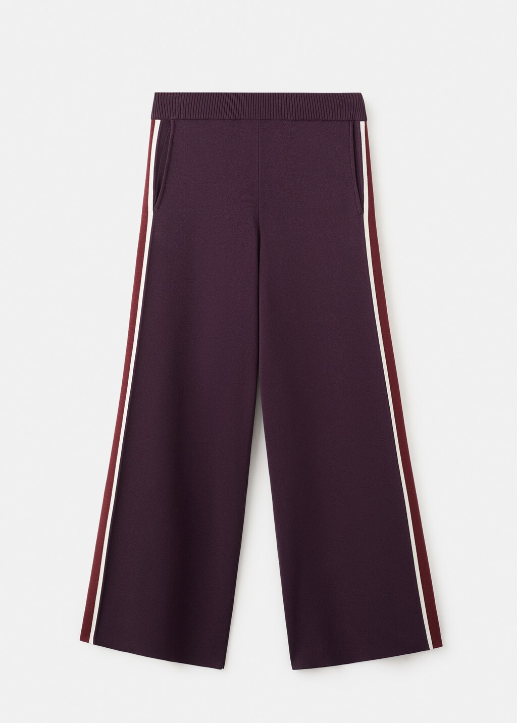Knitted pants with contrasting stripes - image 3