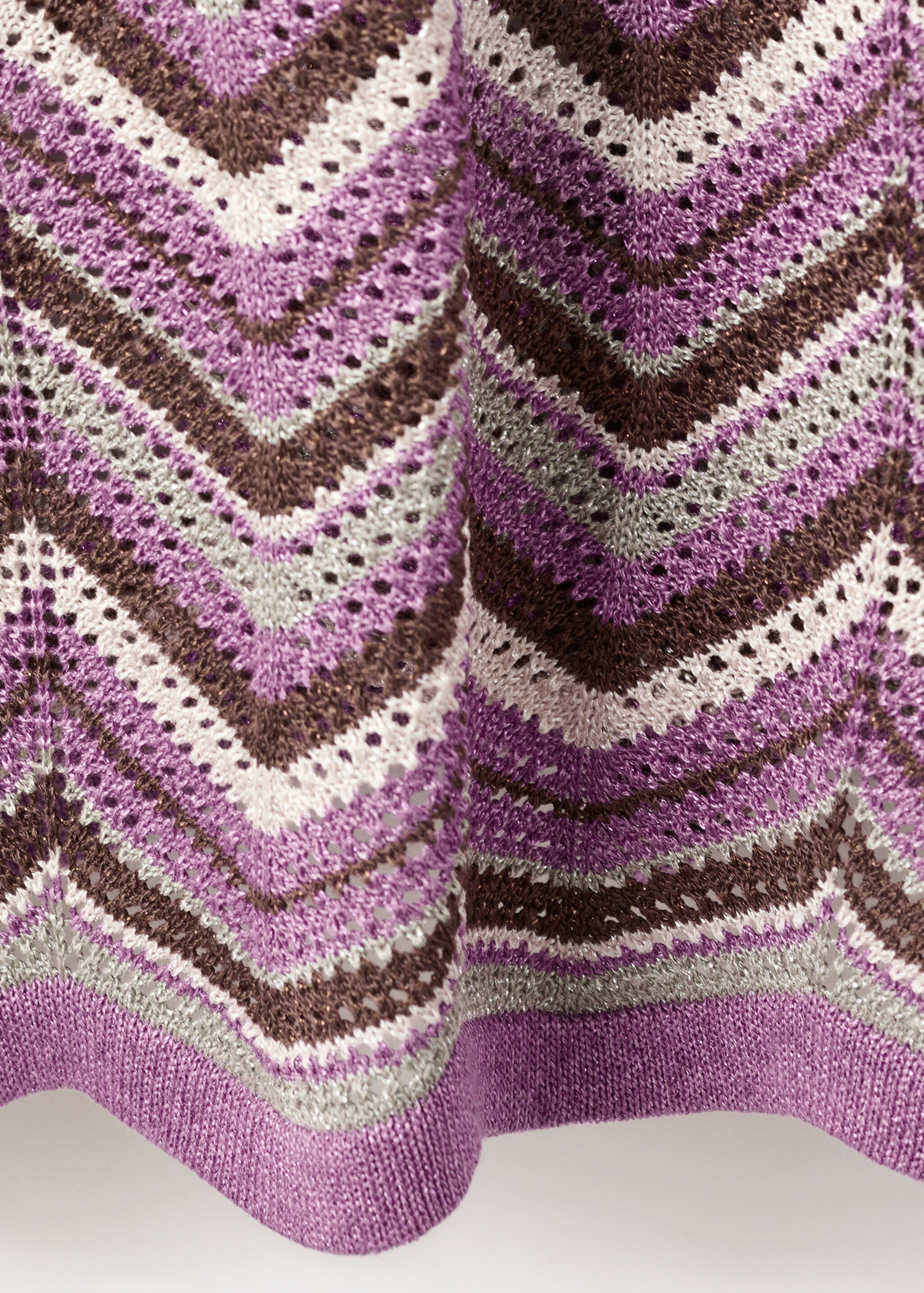 Flared knitted skirt - Details of the article 0, Purple. Ref: 27094091-00.