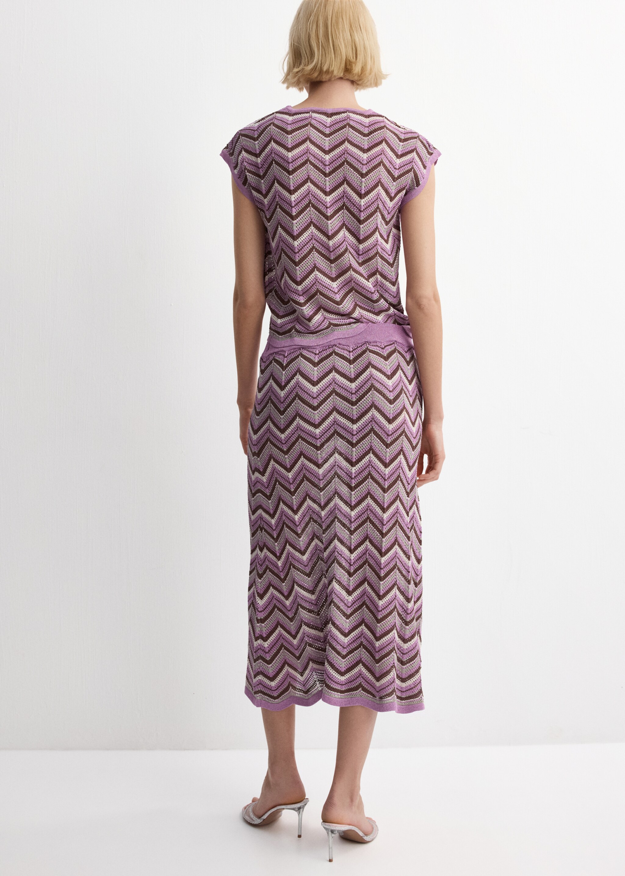 Flared knitted skirt - Reverse of the article, Purple. Ref: 27094091-00.