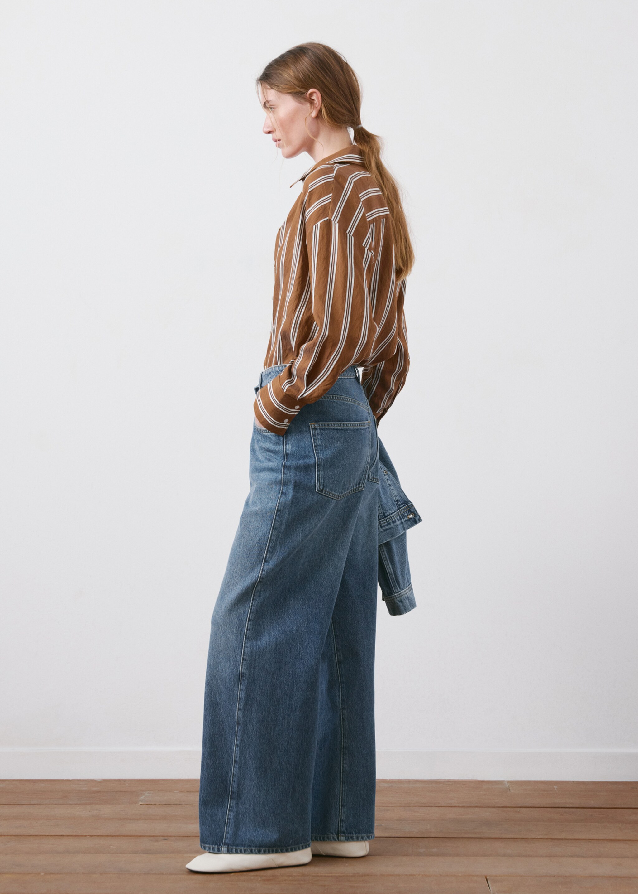 بنطال متوسط الارتفاع على شكل منطاد - تفاصيل المنتج 2, أزرق متوسط. Ref: 27094094-00.