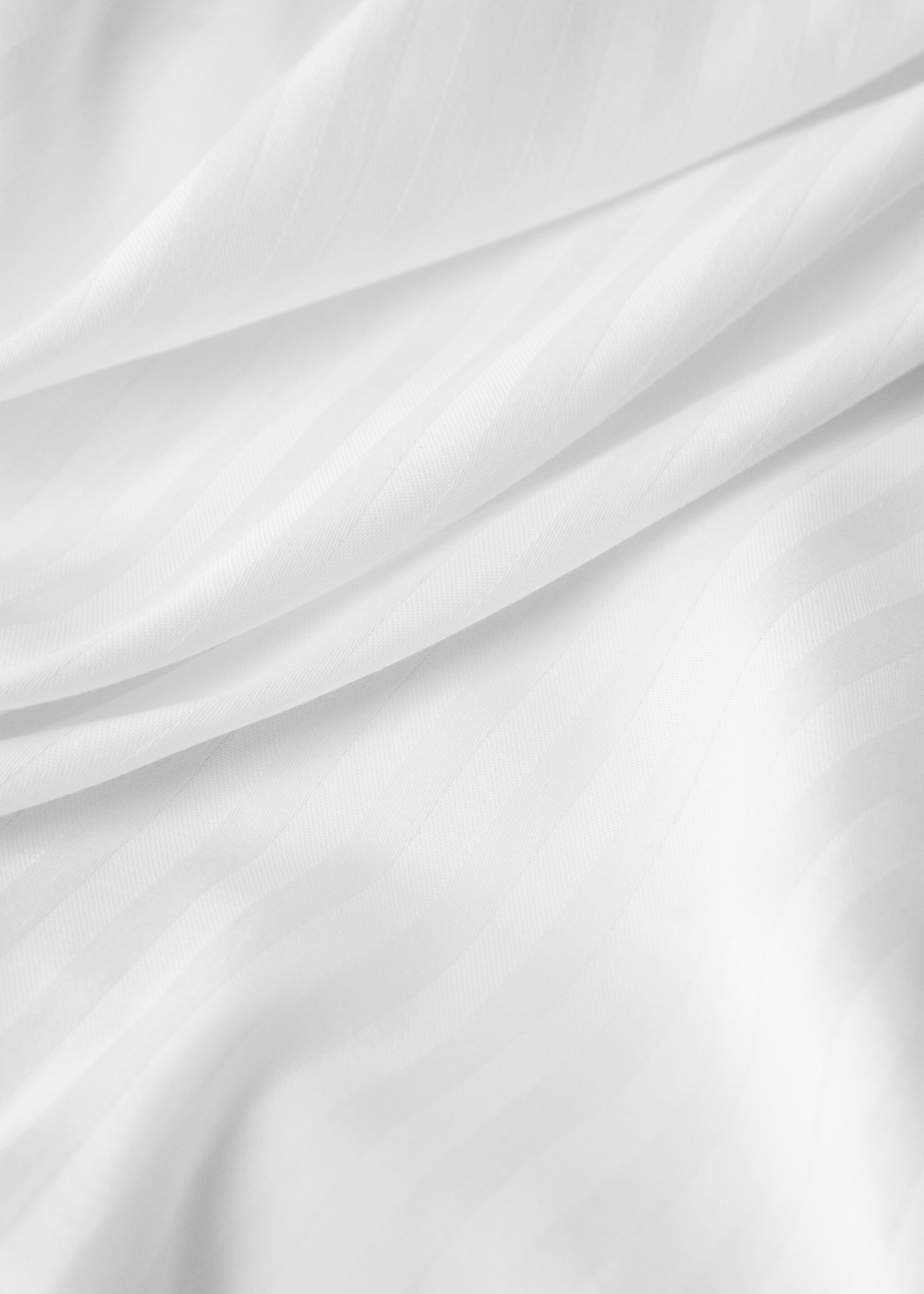 Satin cotton satin striped mattress protector for 90 cm bed - Details of the article 1, White. Ref: 27094101-00.