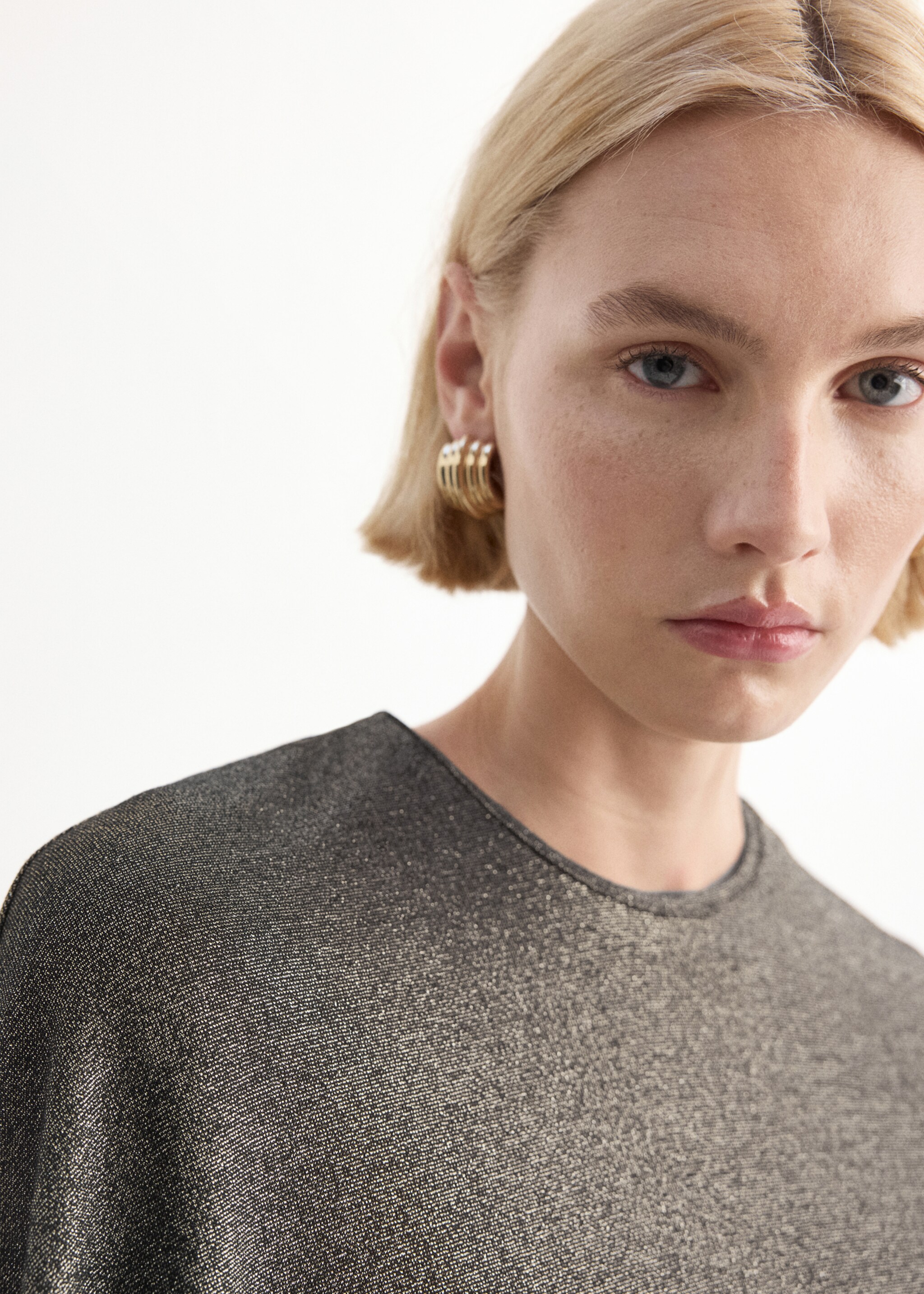 Асиметрична накидка з люрексу - Детальніше про товар 1, Чорний. Ref: 27094102-00.