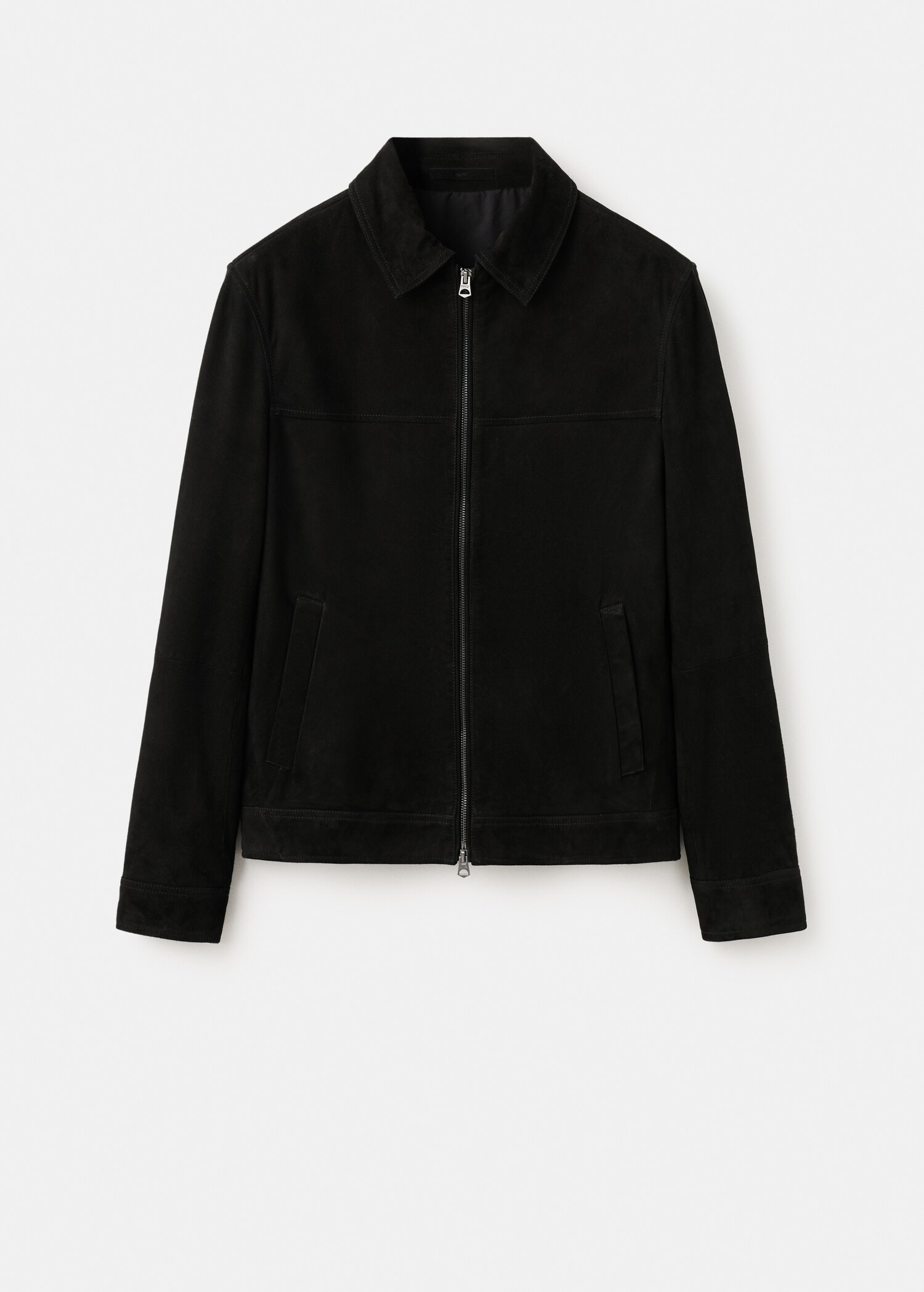 Suede leather jacket with zipper fastening - Article without model
