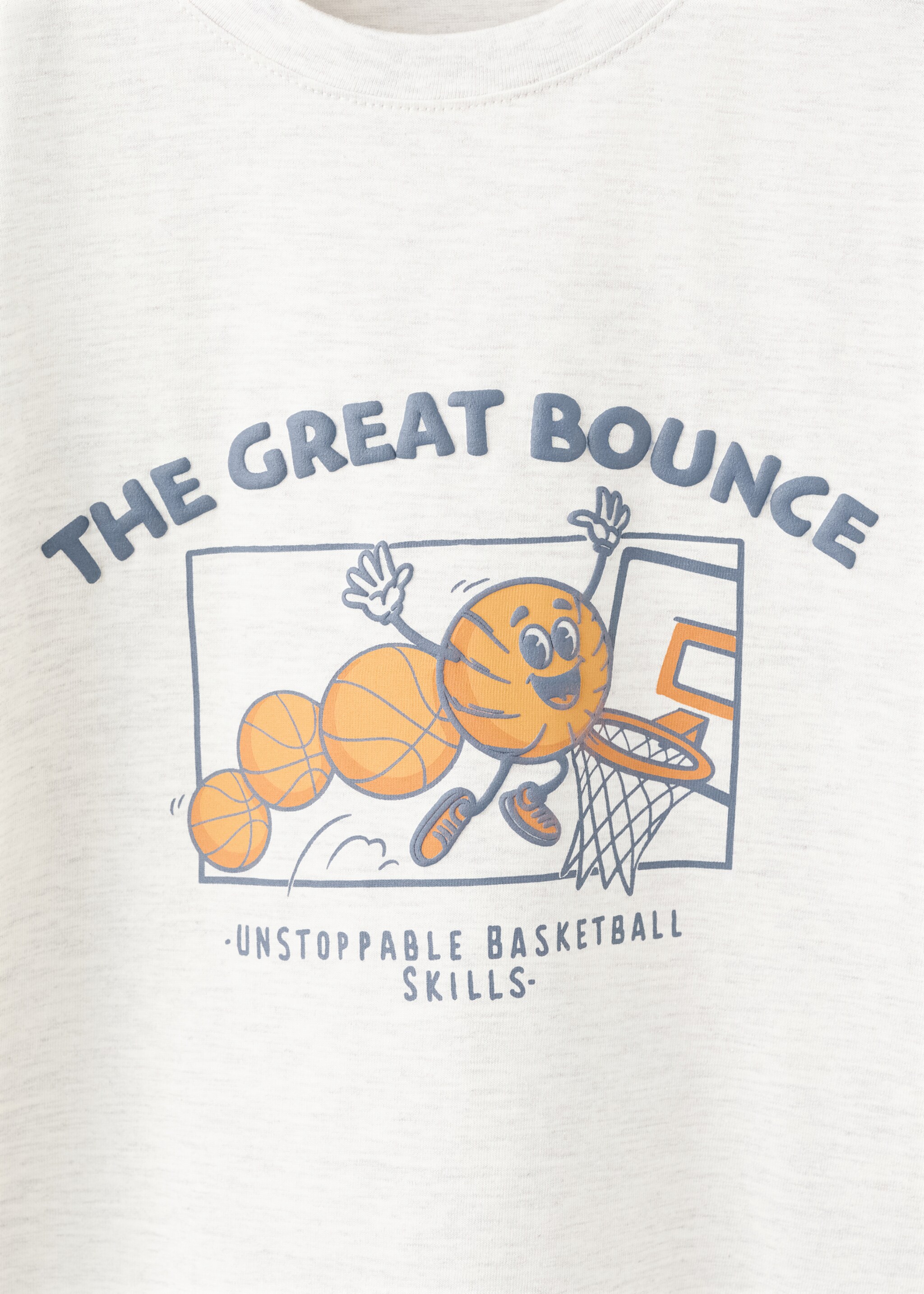 Printed cotton-blend t-shirt - Details of the article 8, Light Heather Grey. Ref: 27094410-00.