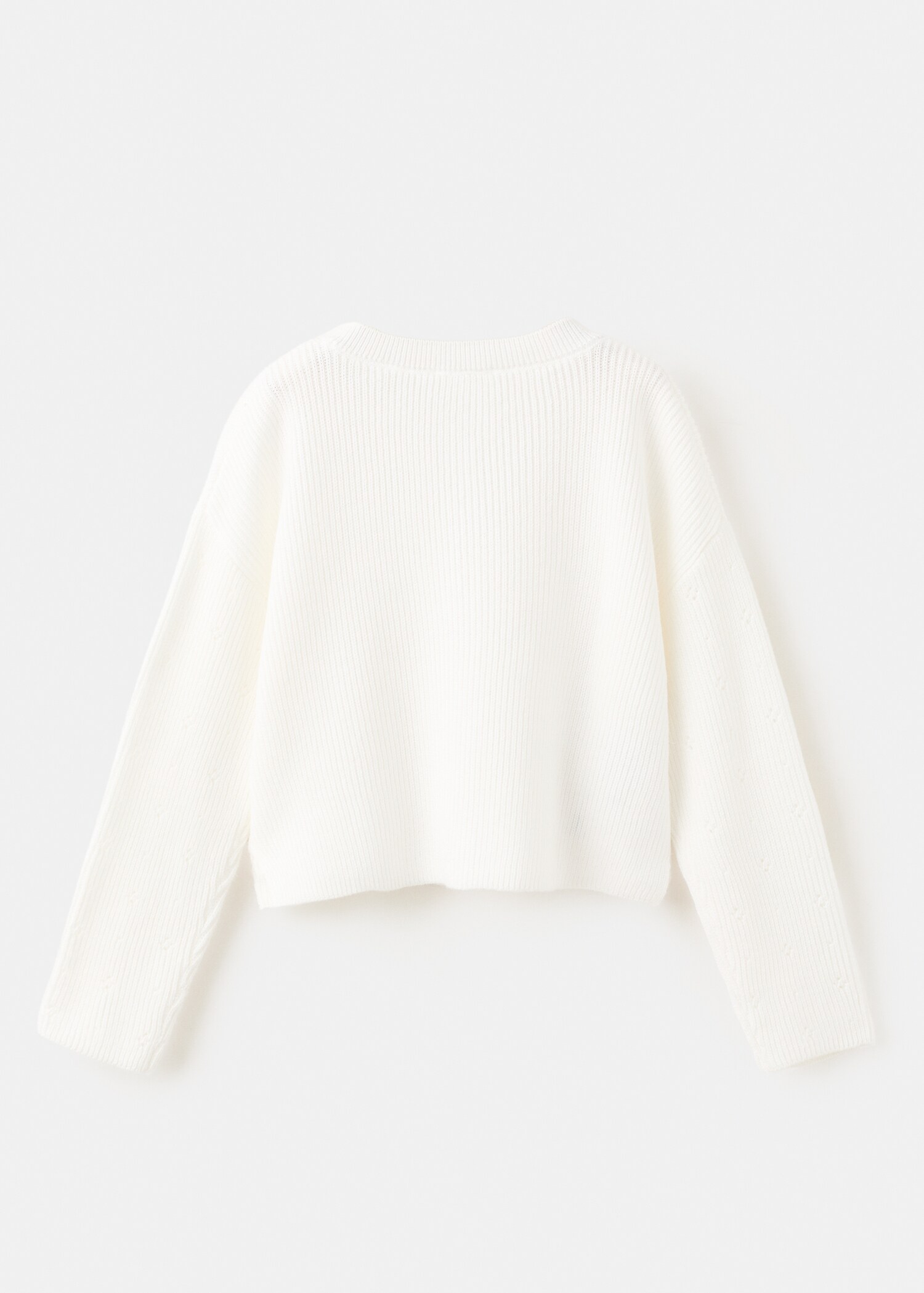 Cardigan de malha com pormenores rendados - Verso do artigo