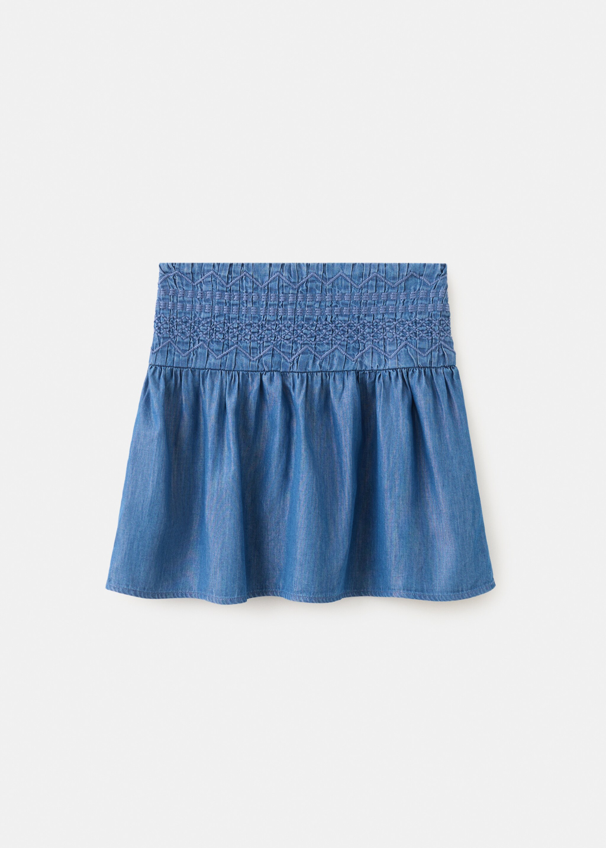 Jupe détails brodés - Article sans modèle, Bleu moyen. Ref: 27094418-00.