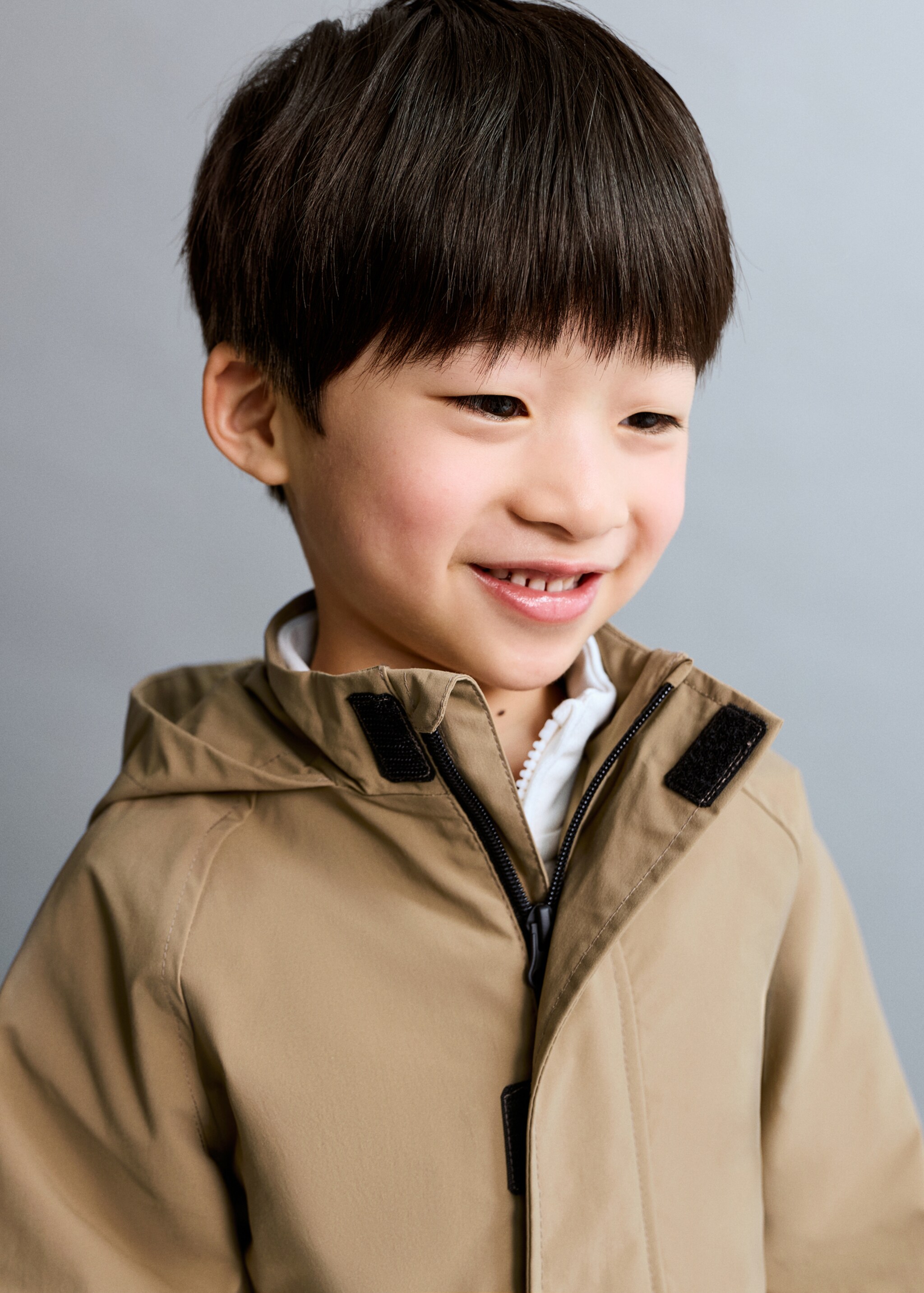 Parka capuche - Plan moyen, Tabac. Ref: 27094421-00.