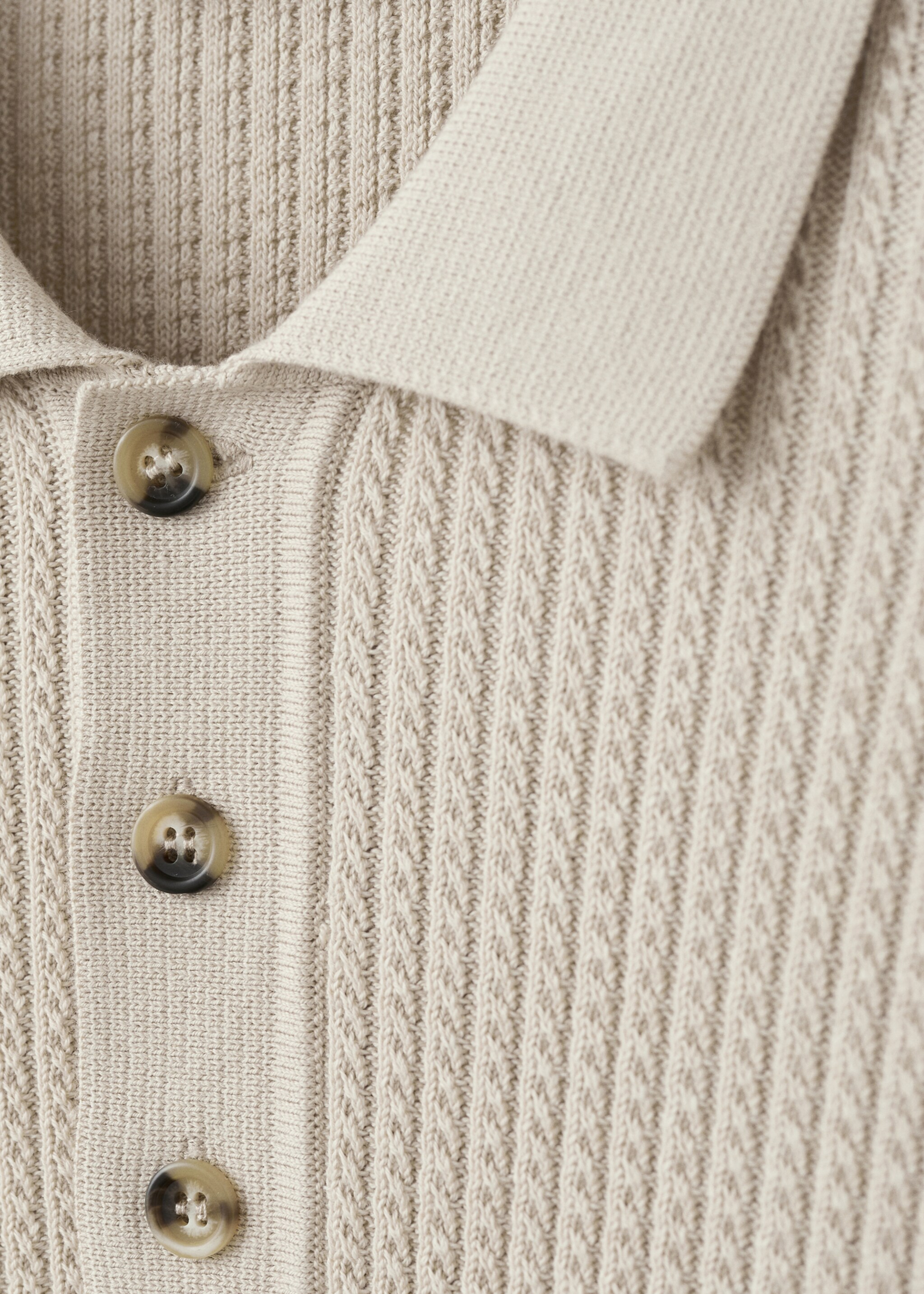 Jersey punto trenzado mezcla algodón - Detalle del artículo 8, Arena. Ref: 27094423-00.