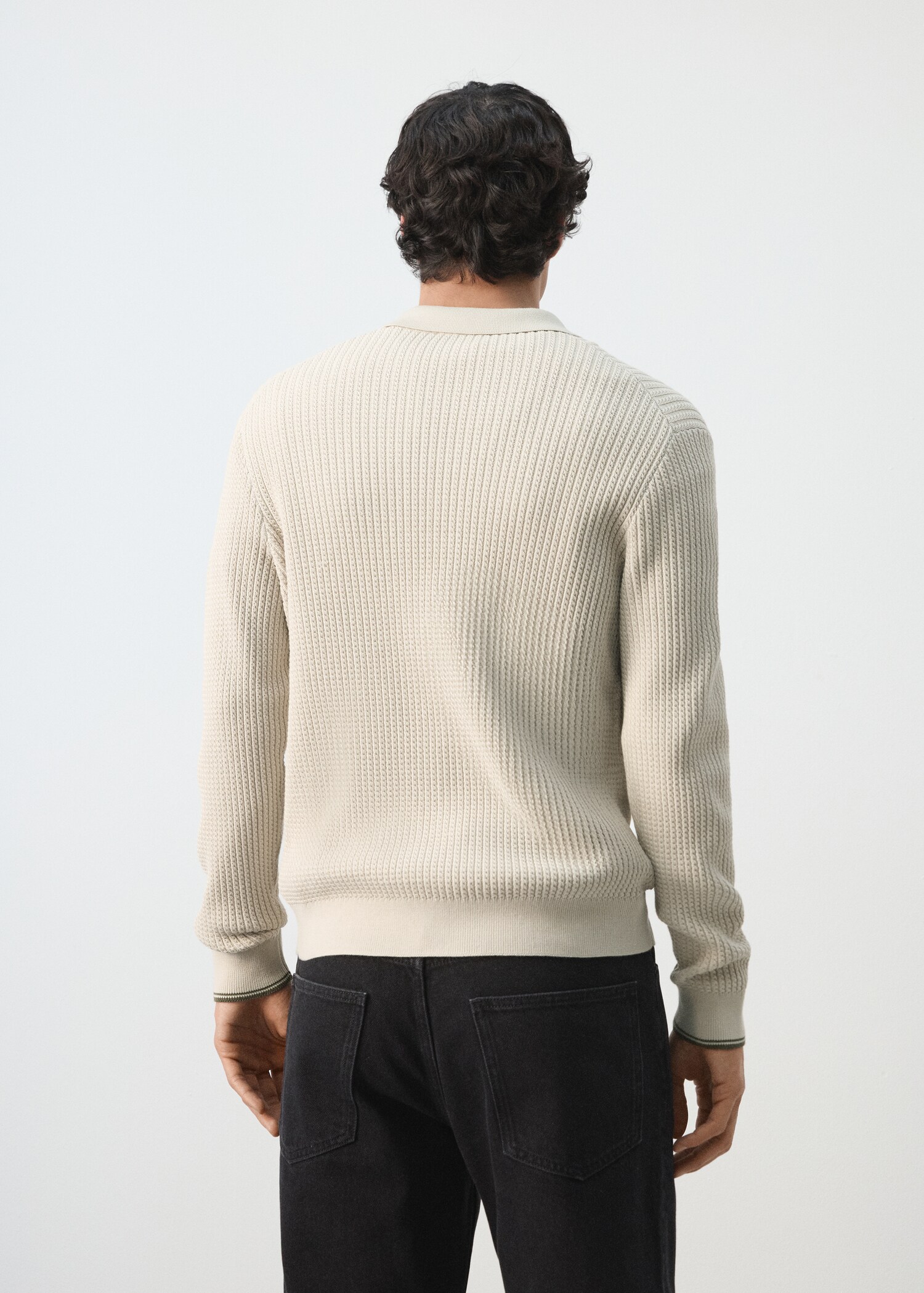 Jersey punto trenzado mezcla algodón - Reverso del artículo