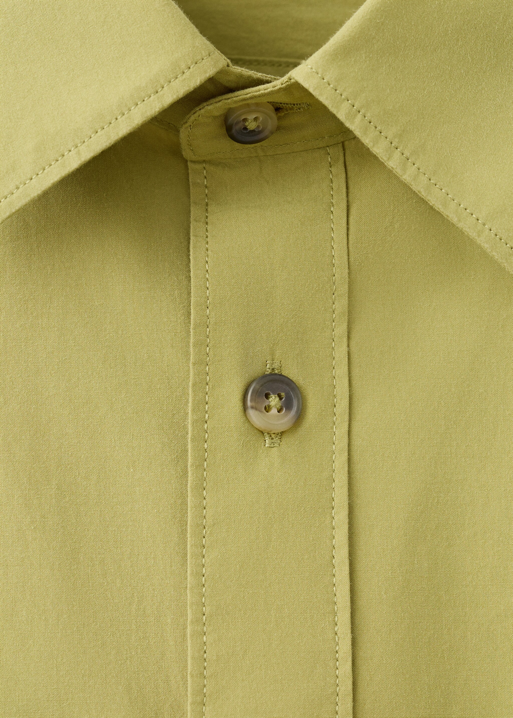 100% cotton relaxed-fit shirt - Details of the article 0, Olive Green. Ref: 27094424-00.