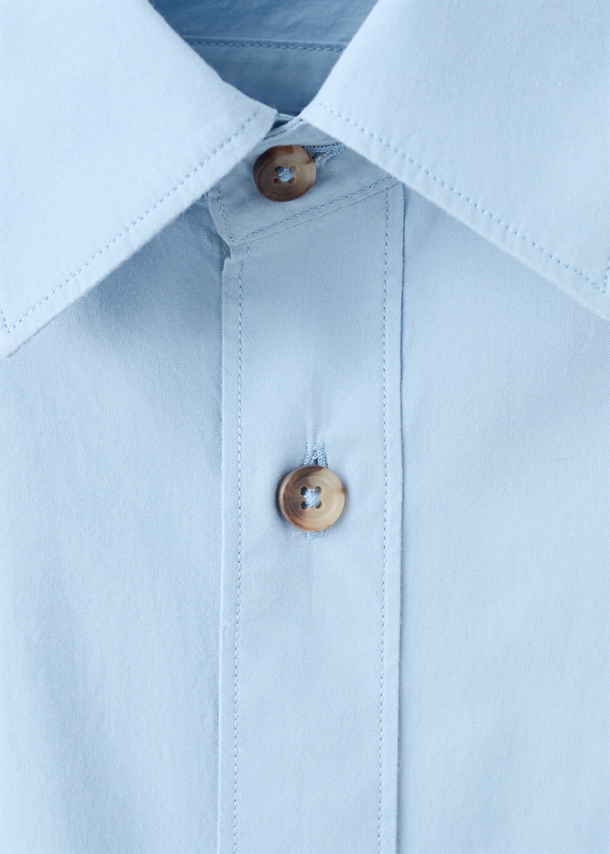 100% cotton relaxed-fit shirt - Details of the article 0, Sky Blue. Ref: 27094424-00.