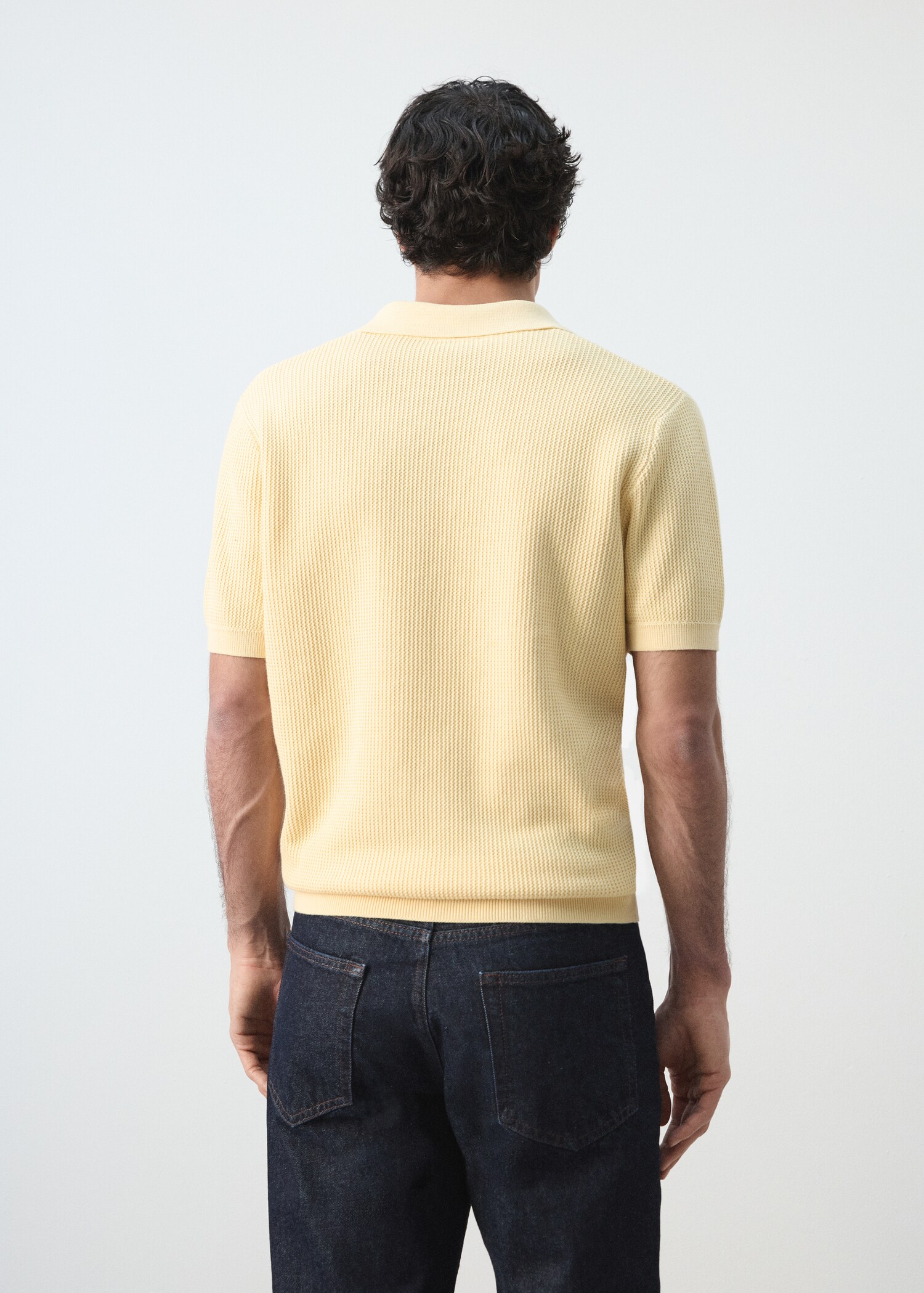 100% cotton knitted polo structure - Reverse of the article