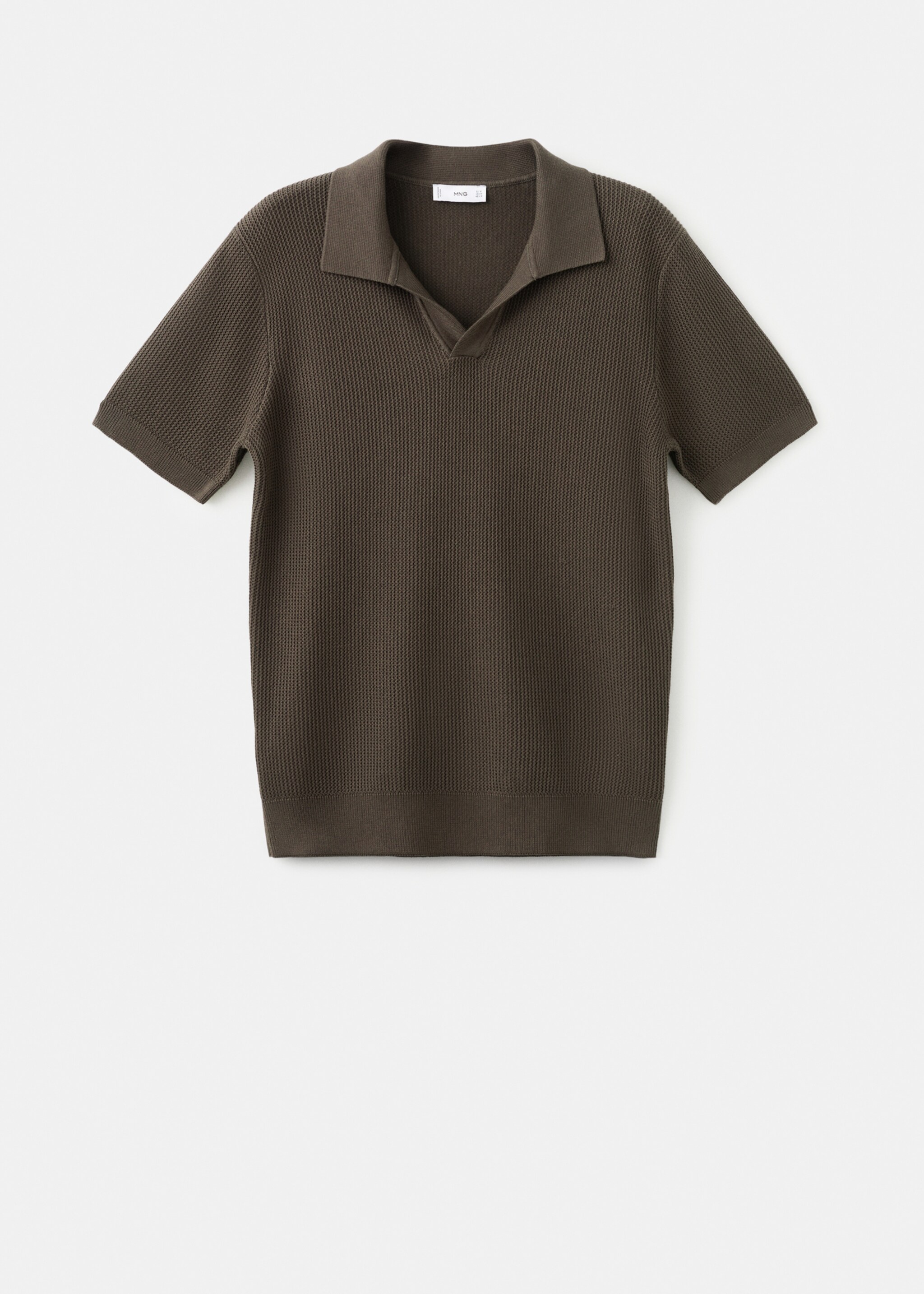 100% cotton knitted polo structure - Article without model, Chocolate. Ref: 27094425-00.
