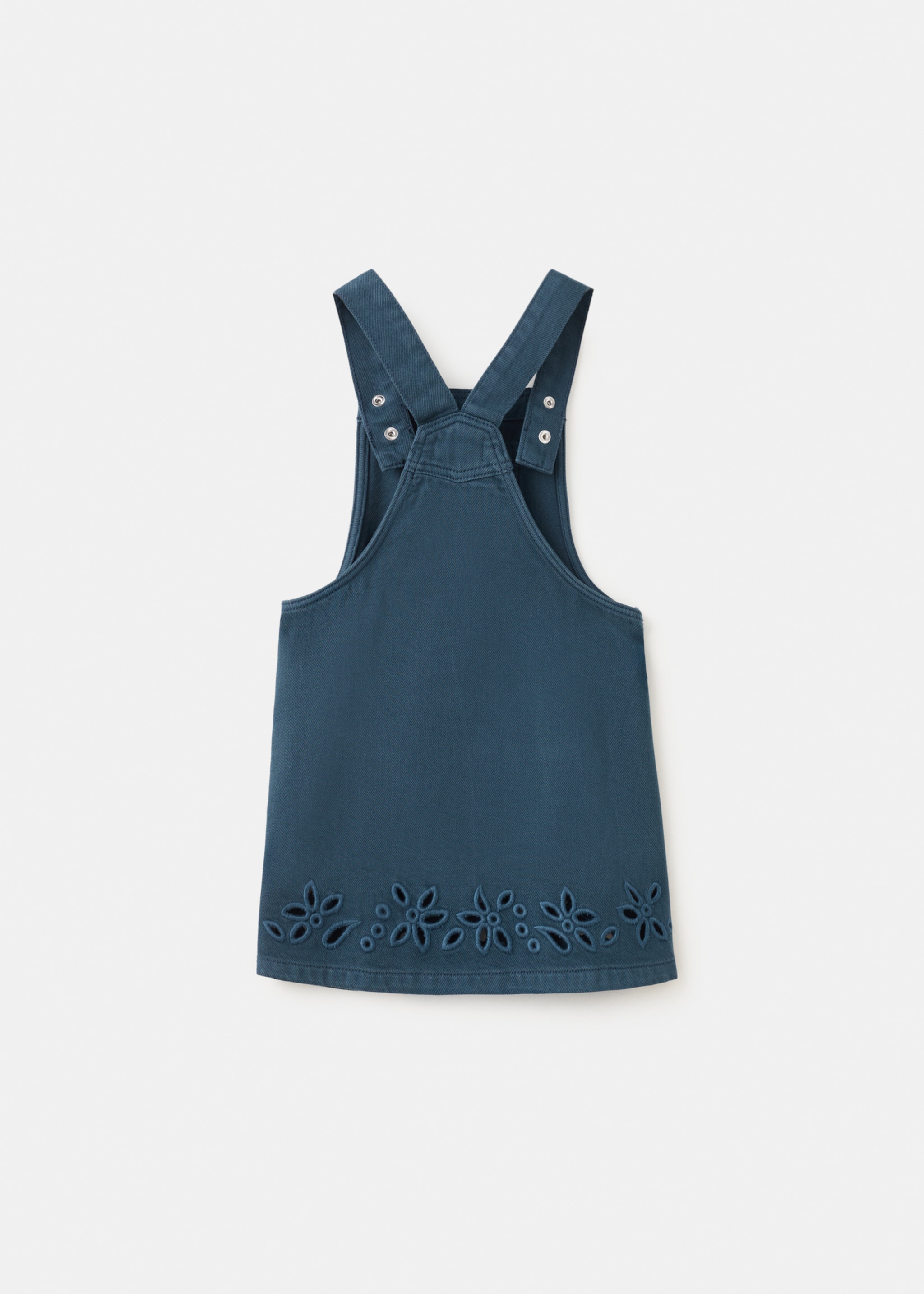 Short denim pinafore - Reverse of the article, Navy. Ref: 27094431-00.