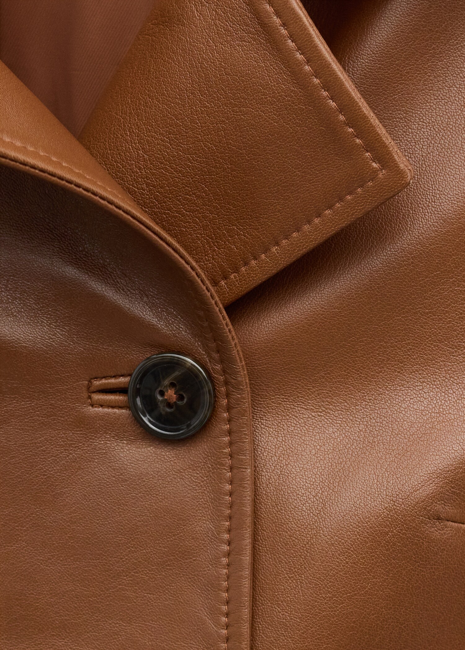 100% leather double-breasted jacket - Details of the article 8