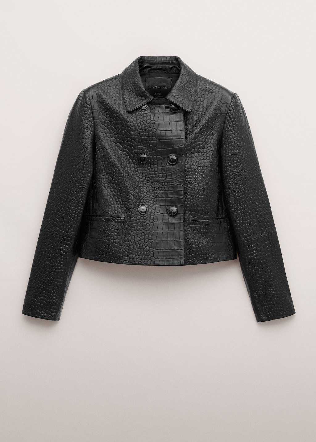 Double-breasted leather jacket - image 3