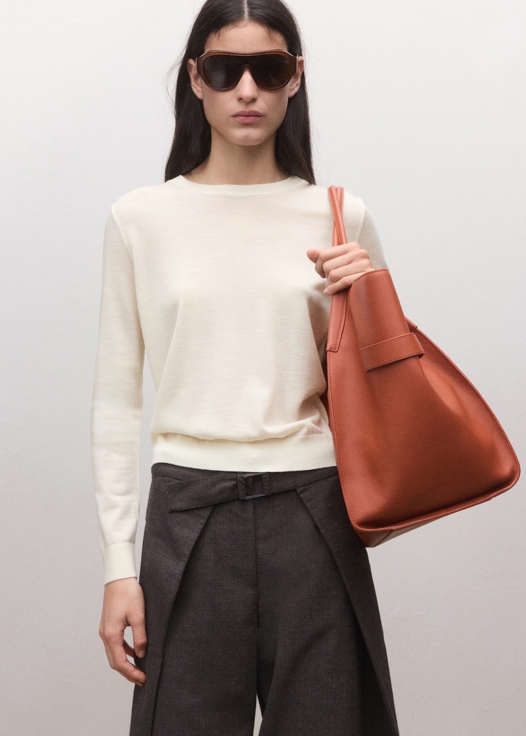 Mango 100% wool round-neck sweater