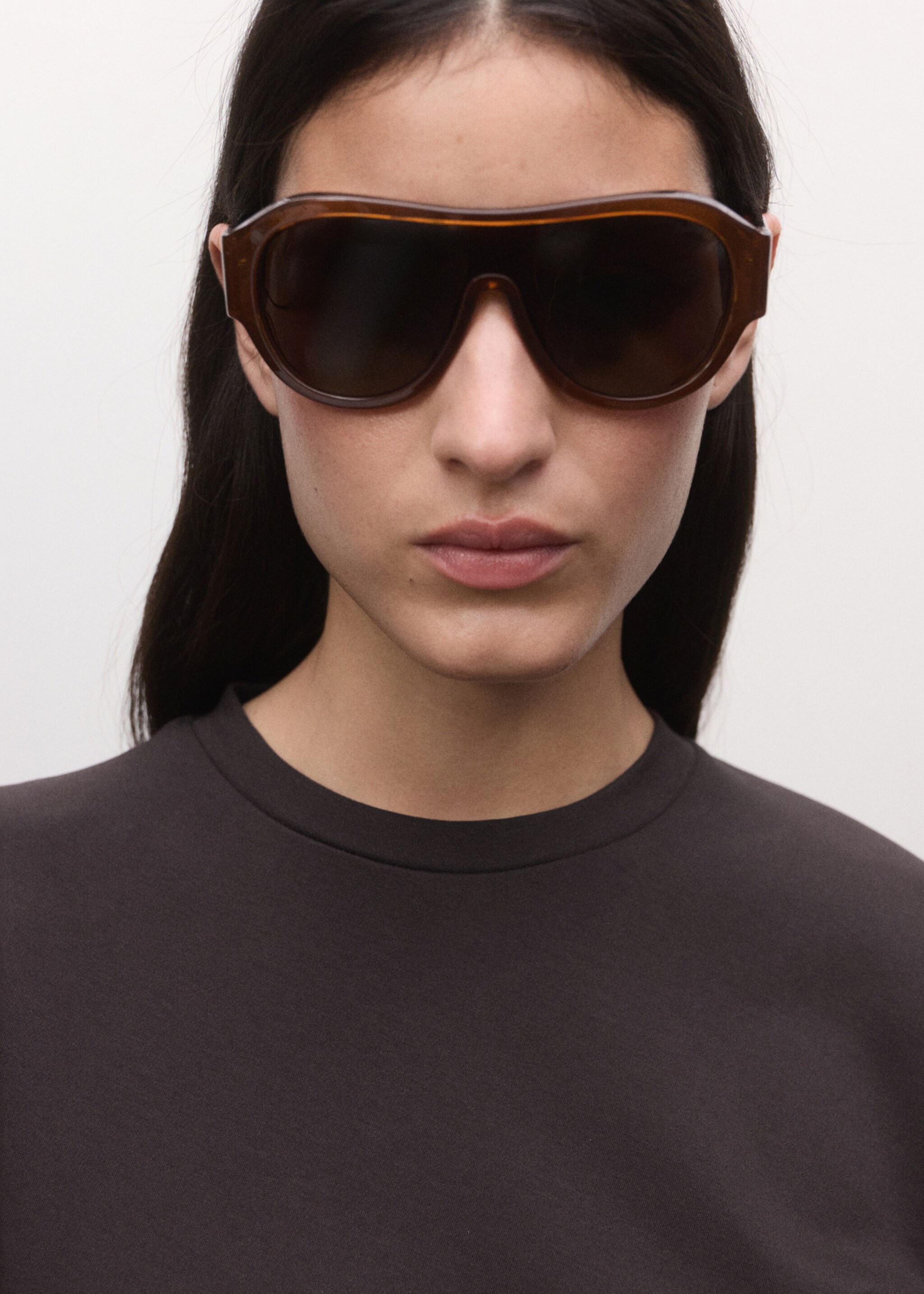 T-shirt coton bas asymétrique - Détail de l'article 1, Lie de vin. Ref: 27094441-00.