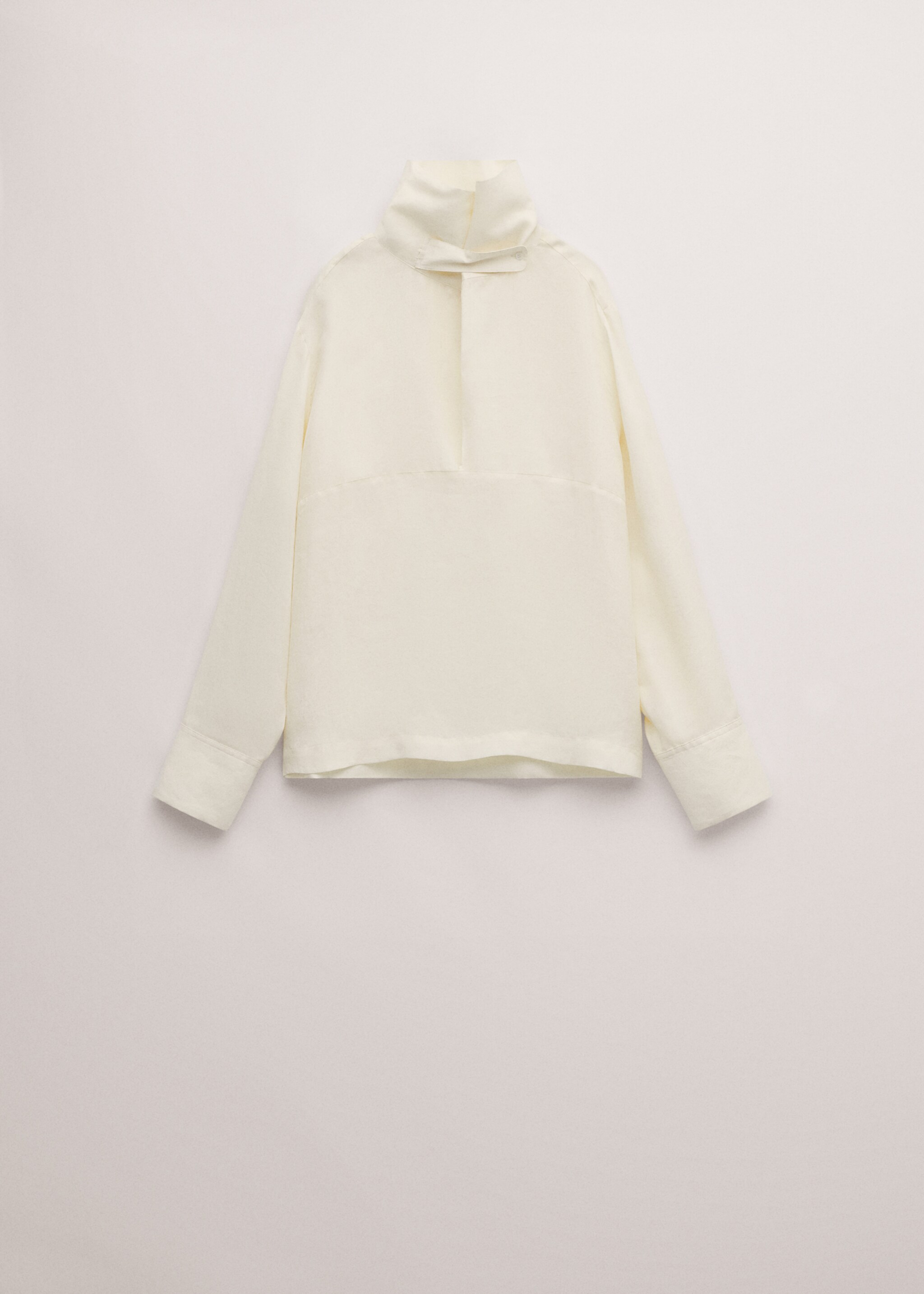 Lyocell shirt with funnel neck - Изделие без модели, Экрю. Ref: 27094446-00.