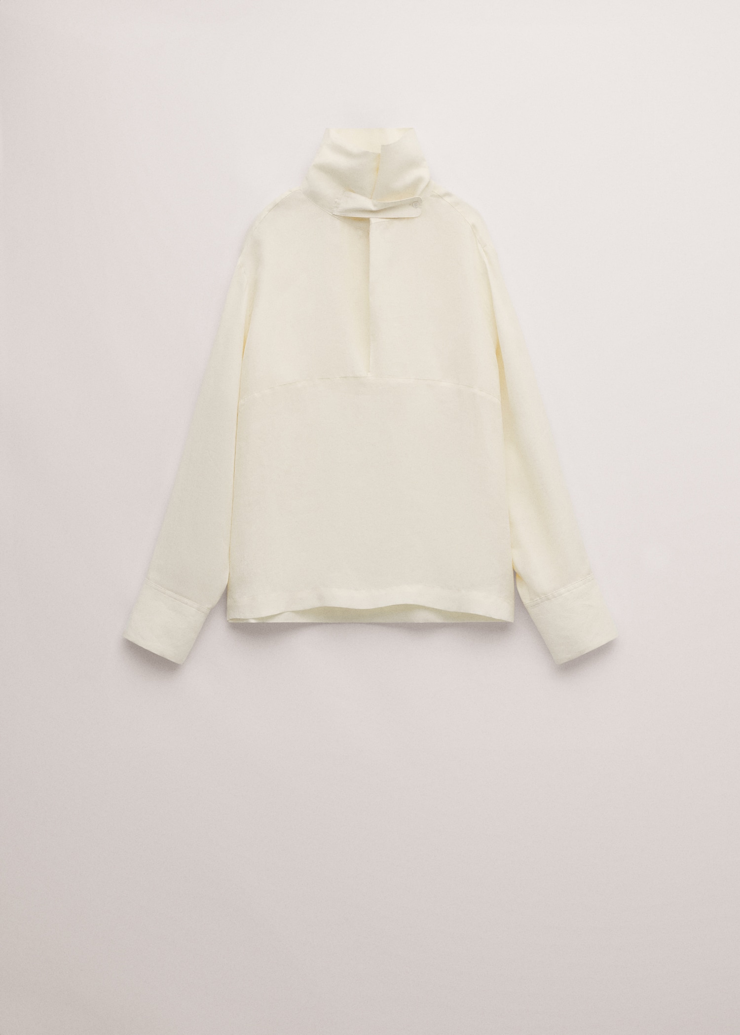 Lyocell shirt with funnel neck - Изделие без модели