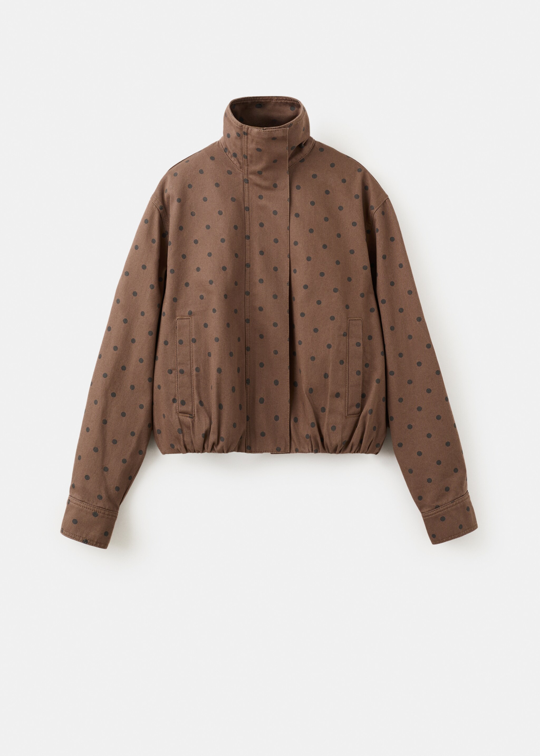جاكيت دنيم بنقشة بولكا دوت - منتج دون نموذج, شوكولاتة. Ref: 27094447-00.