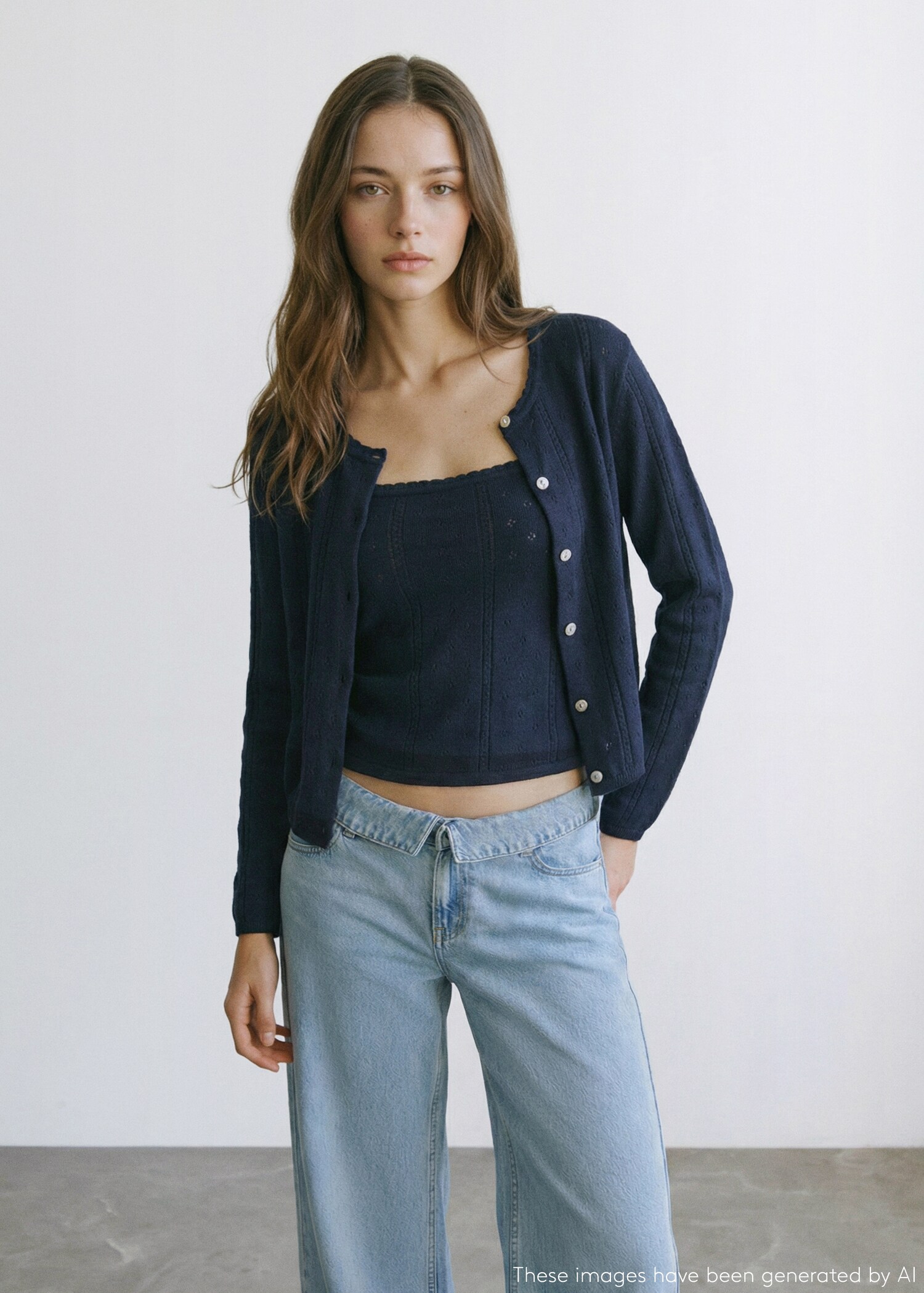 Openwork knit cardigan - Medium plane