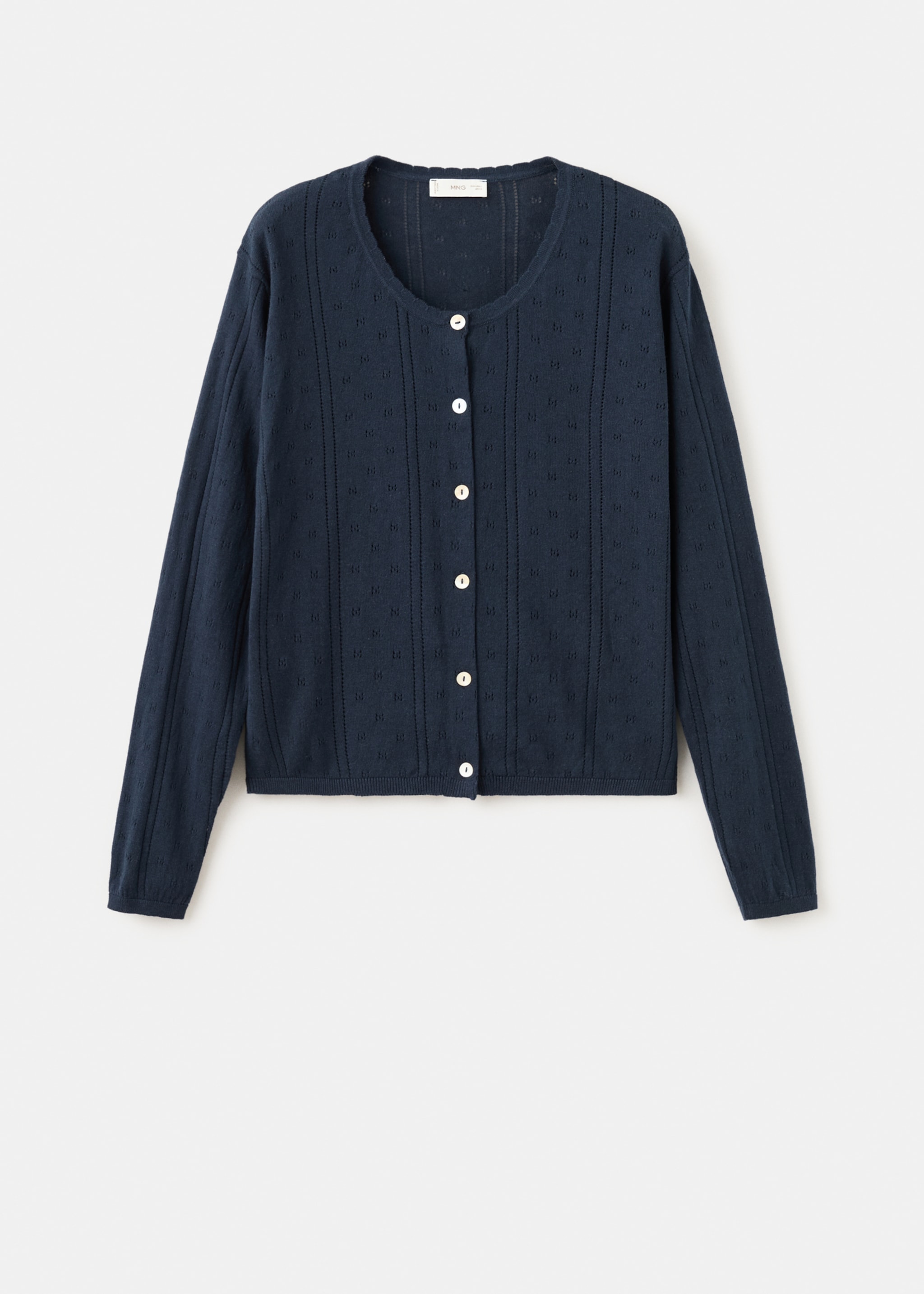 Openwork knit cardigan - Article without model, Navy. Ref: 27094769-00.
