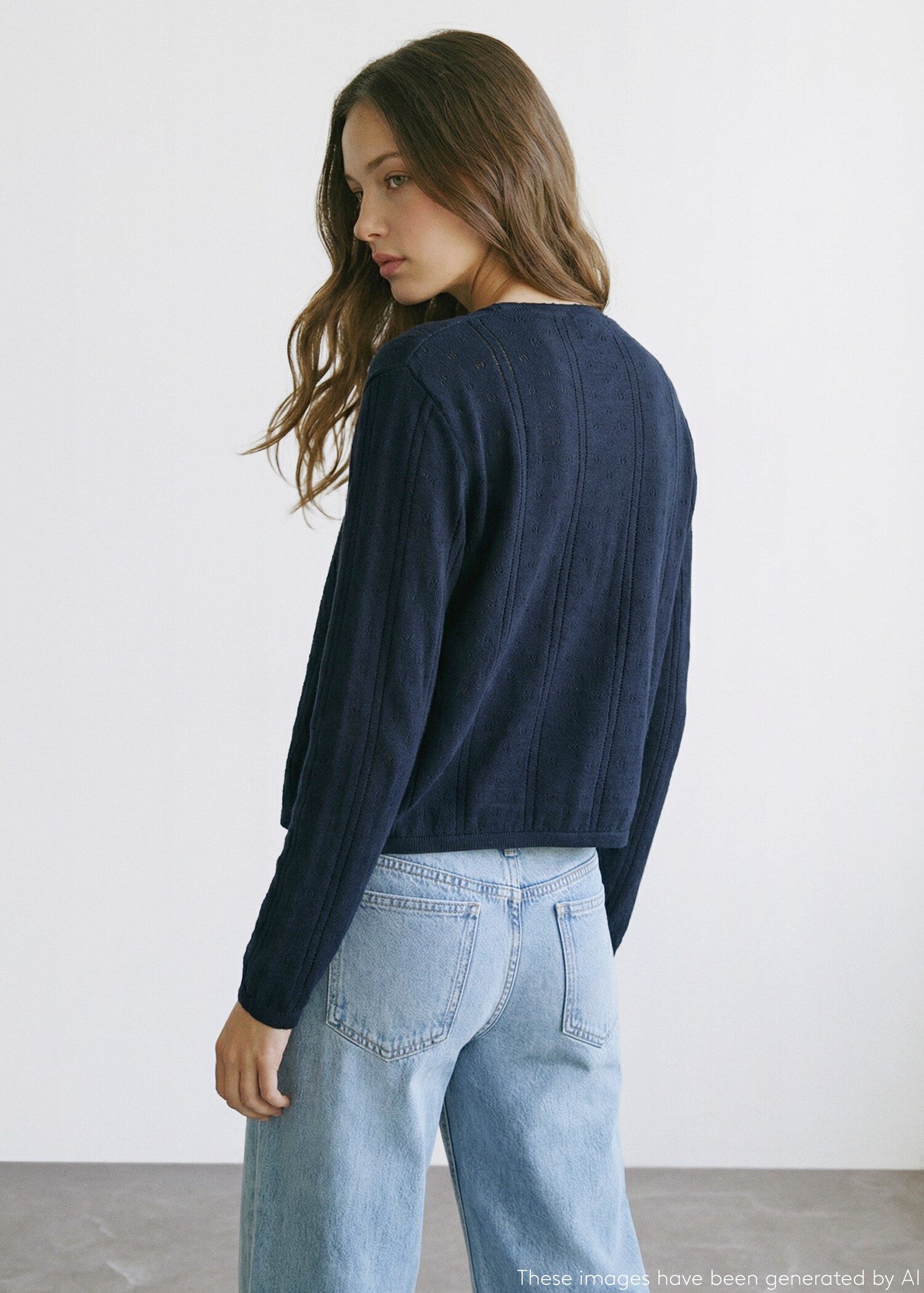 Openwork knit cardigan - Reverse of the article