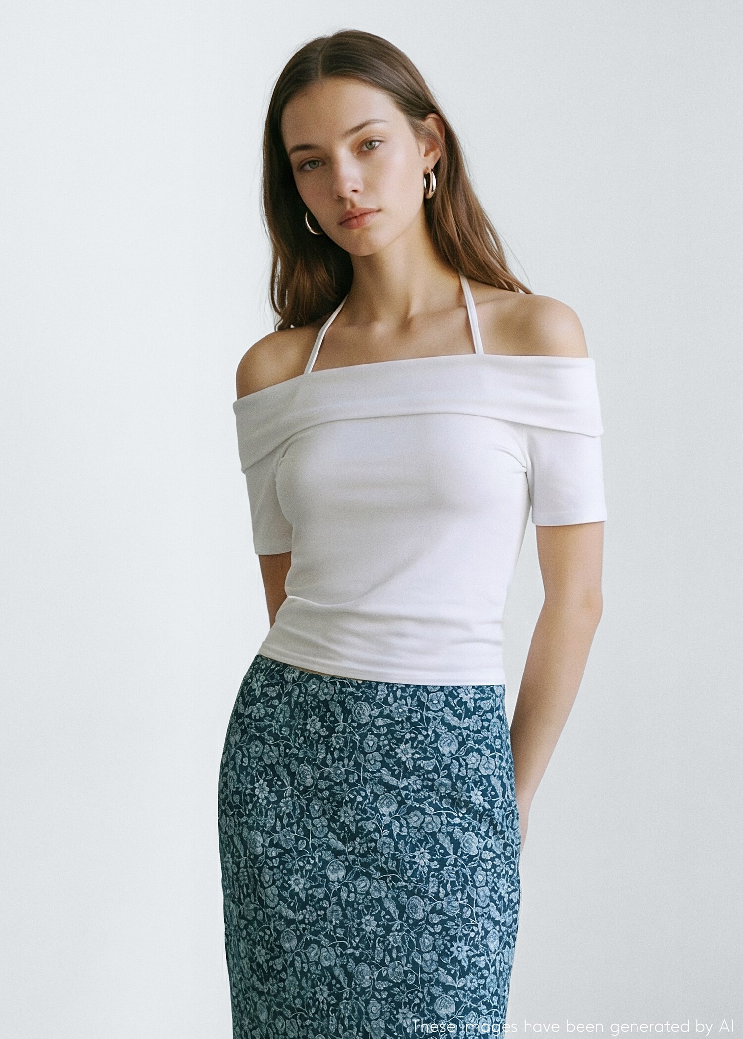 Flowy printed skirt - Medium plane