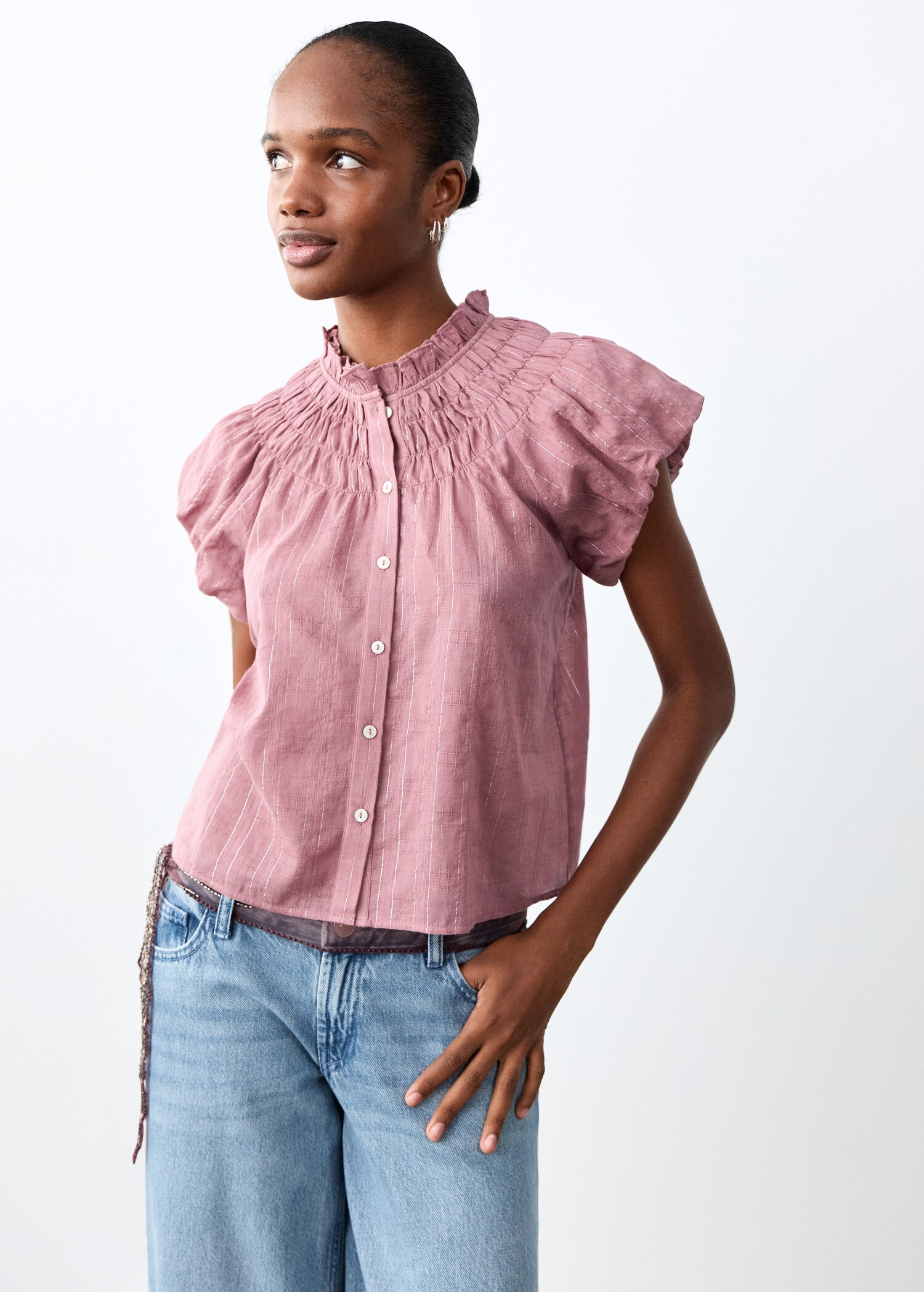 Ruched flowing blouse - Medium plane