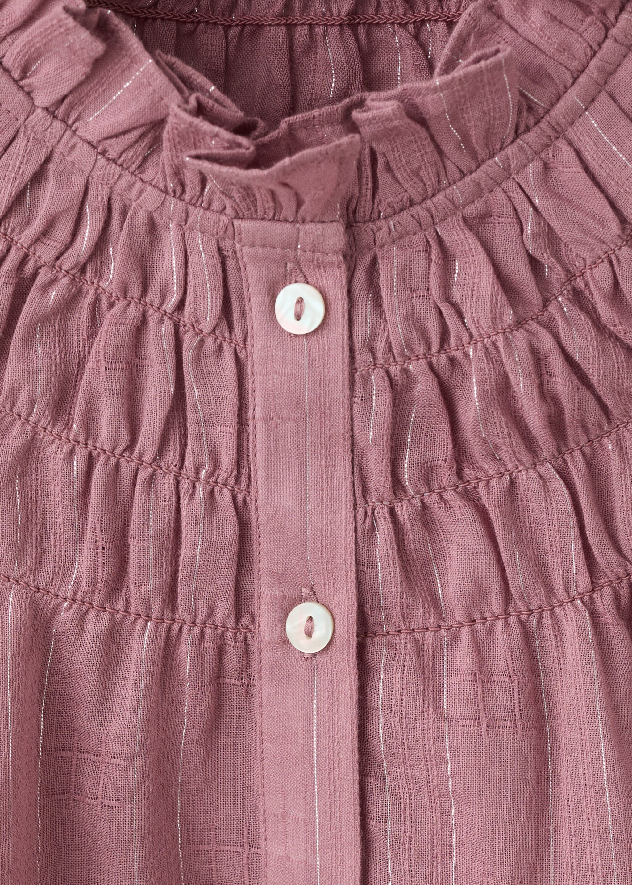 Blusa fluida fruncida - Detalle del artículo 8, Rosa pastel. Ref: 27094771-00.