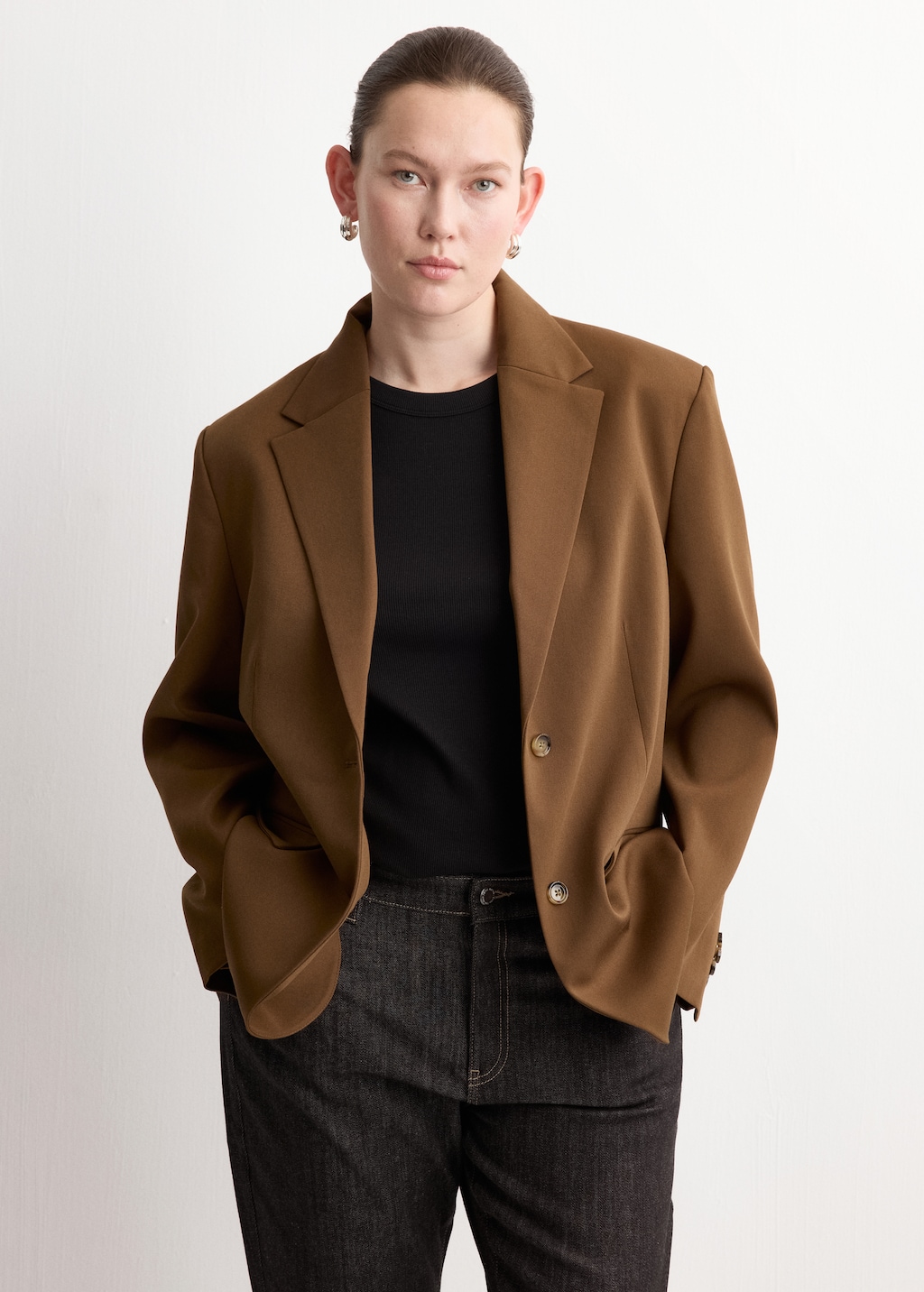 Mango Straight blazer with flap pockets