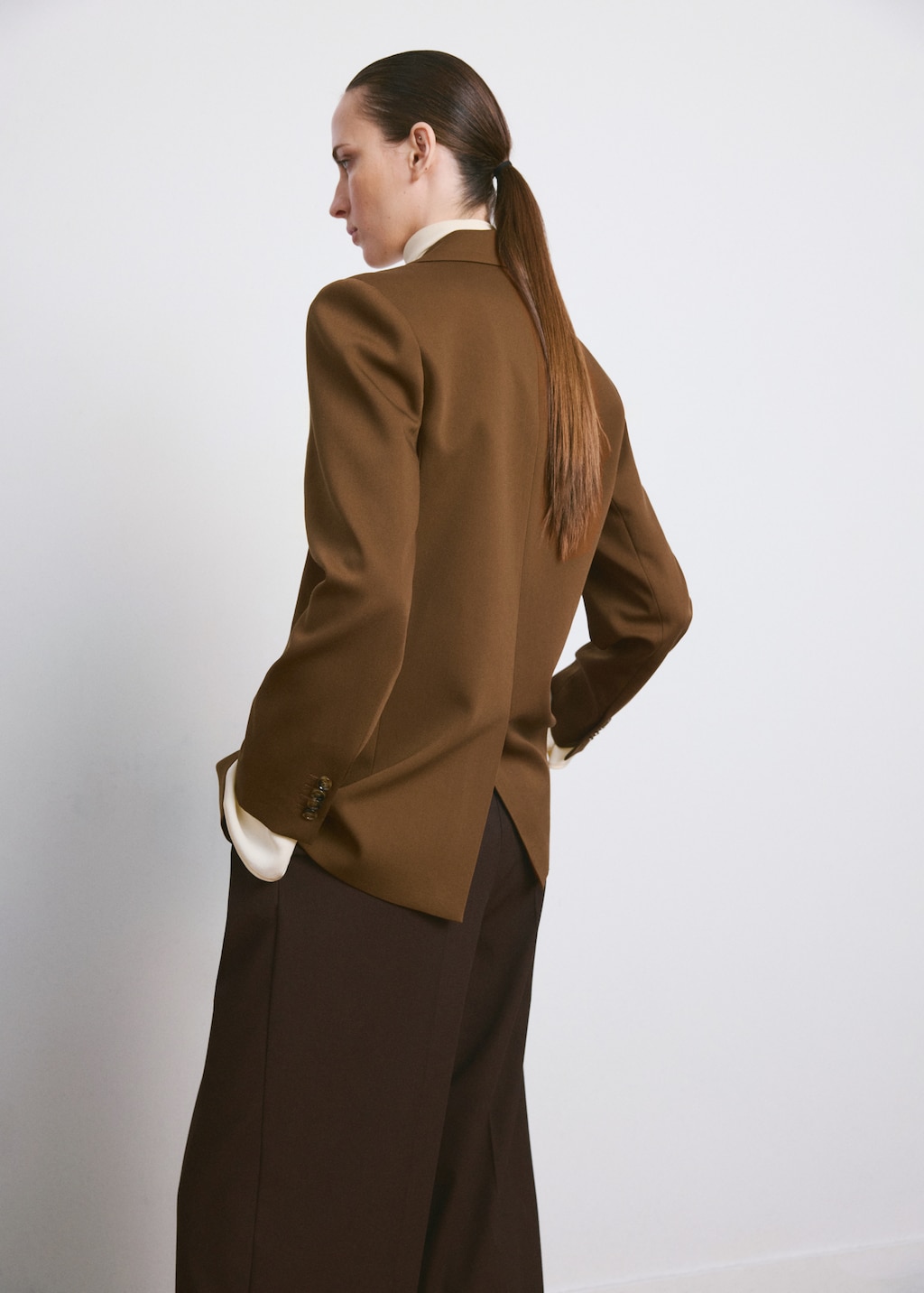 Mango Straight blazer with flap pockets