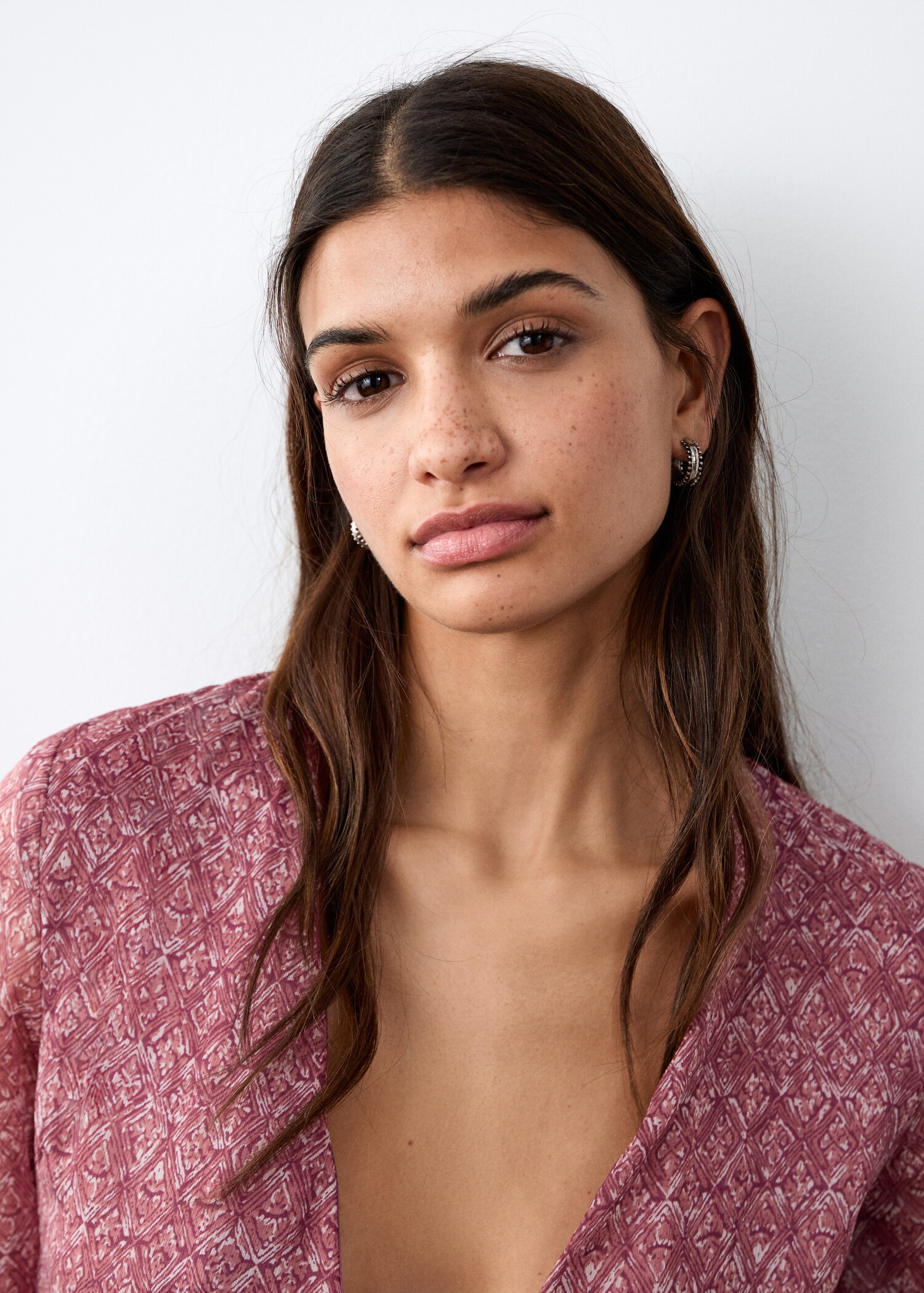 Ruffled printed dress - Details of the article 1