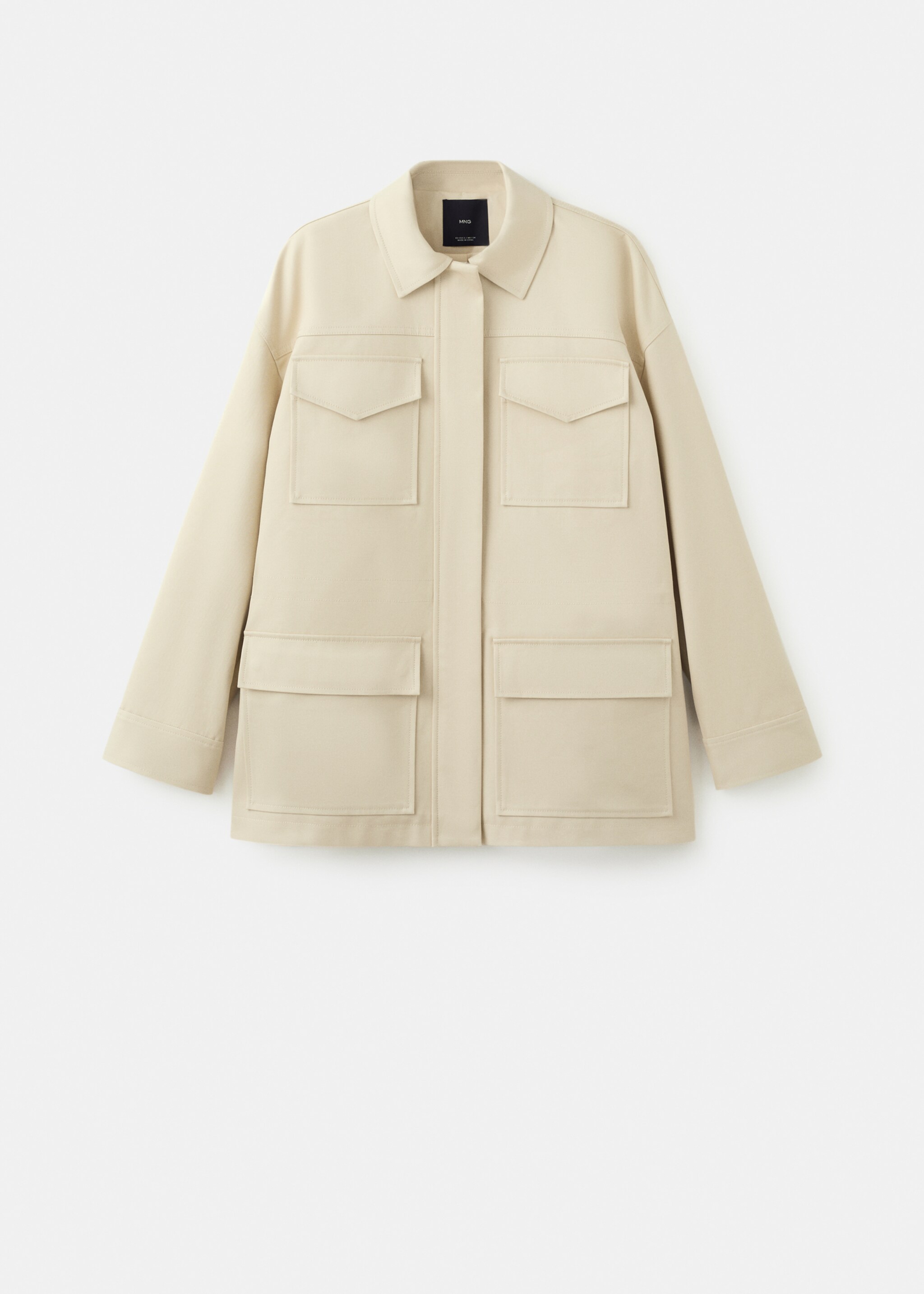 Parka jean oversize avec poches - Article sans modèle, Écru. Ref: 27094780-00.