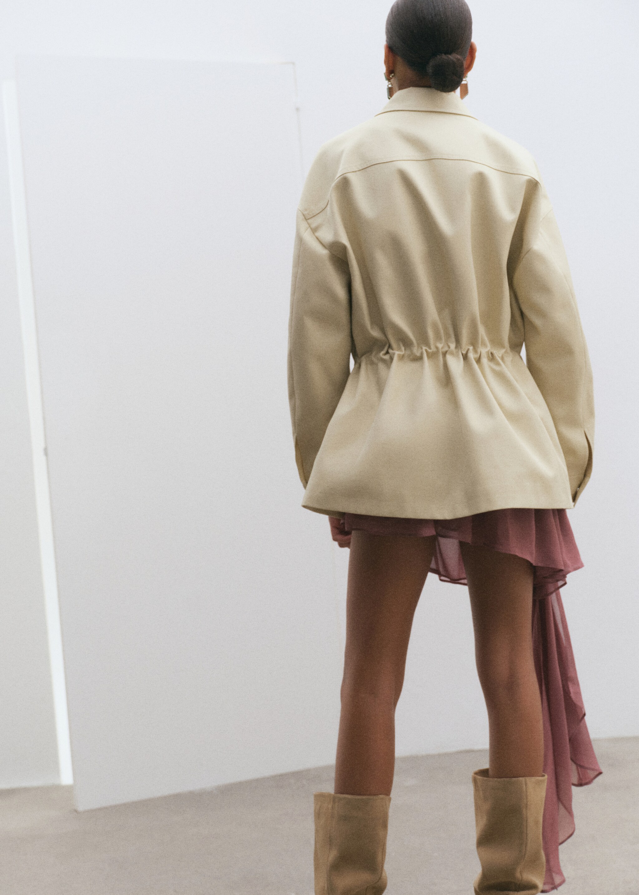 باركا دنيم واسعة الجيوب - الجهة الخلفية للمنتج, بيج فاتح. Ref: 27094780-00.