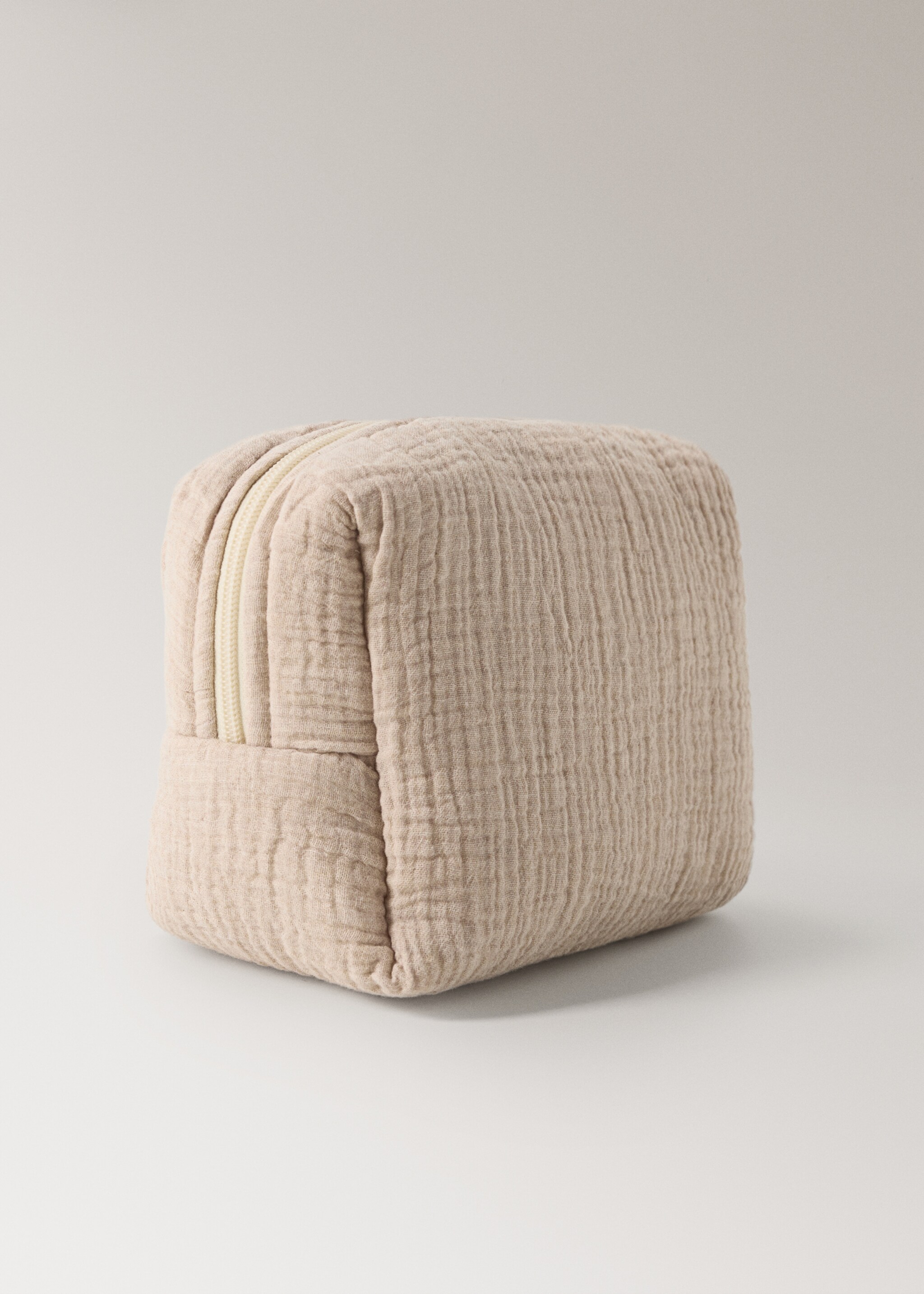Children's cotton gauze toiletry bag - Details of the article 1, Beige. Ref: 27094786-00.