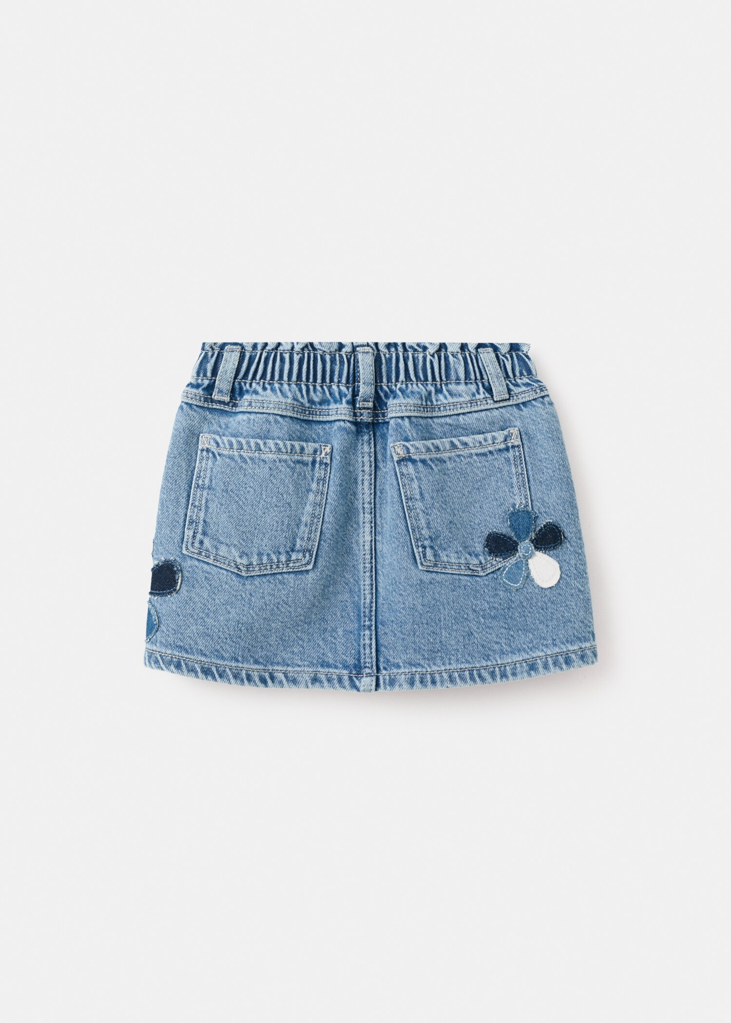 Denim skirt with flower detail - Reverse of the article
