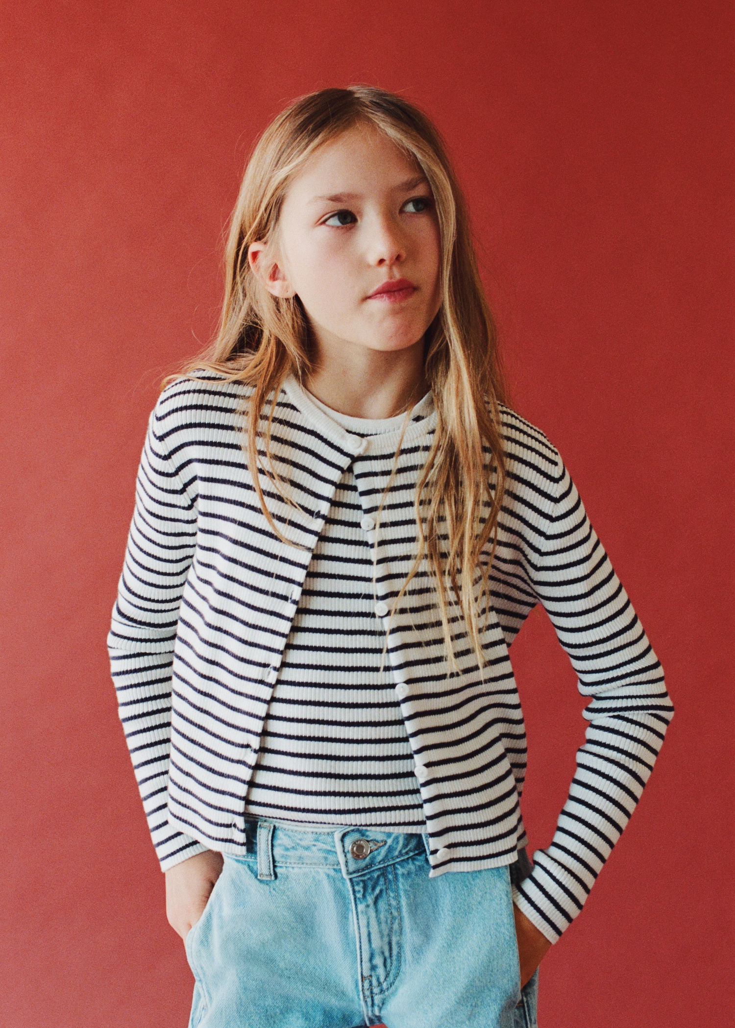 Striped knitted cardigan - Details of the article 6