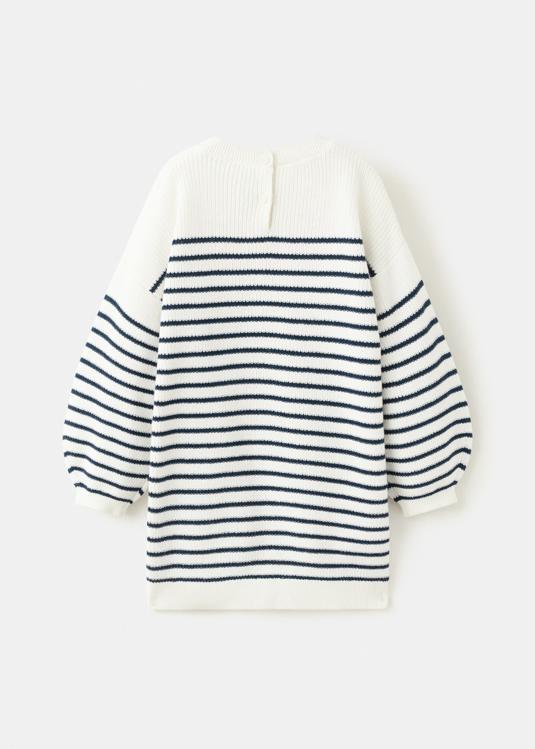 Úpletové midi šaty - Zadní strana zboží, Šedobílá. Ref: 27095150-00.