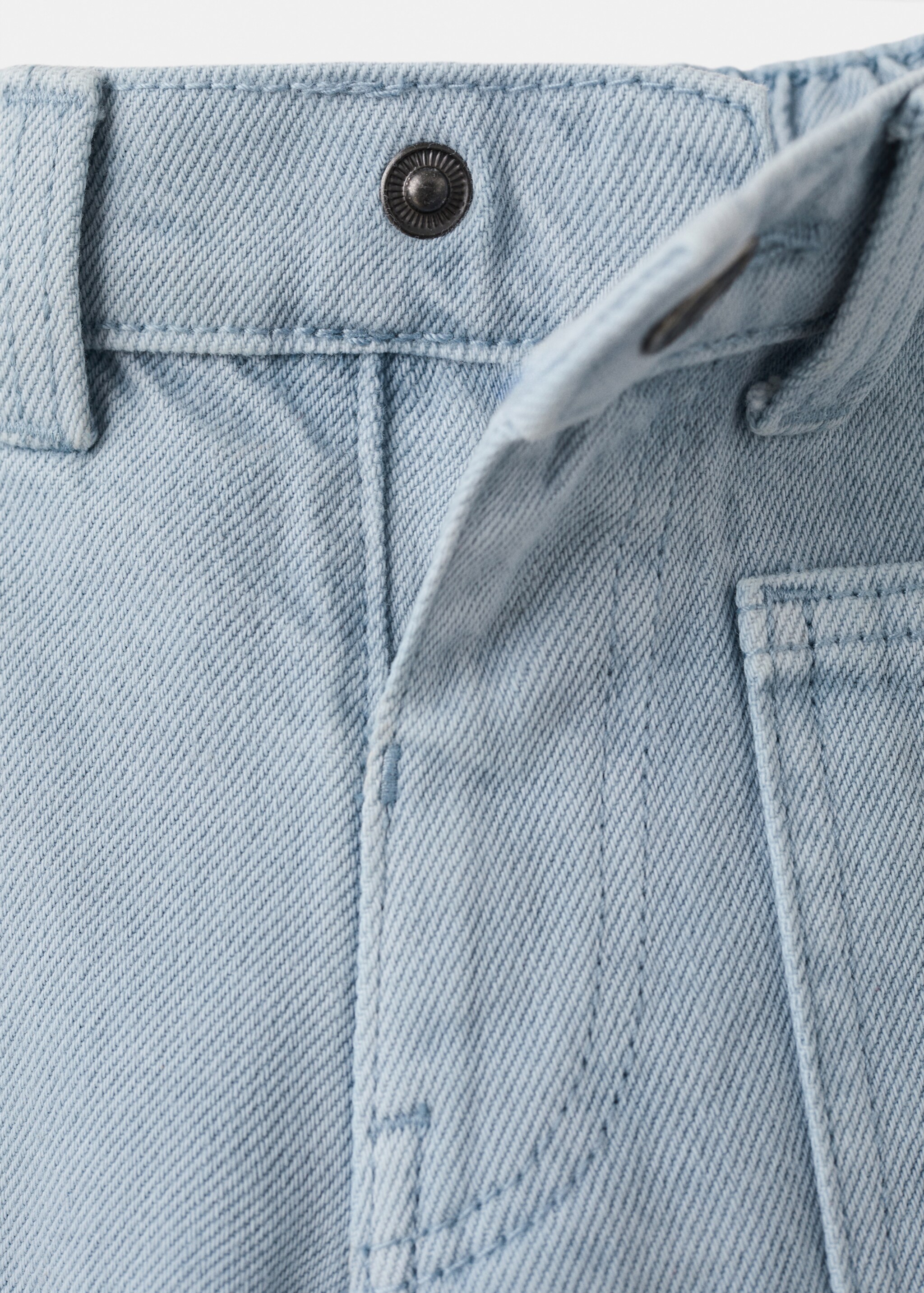 Straight jeans with elasticated waistband - Details of the article 8, China Blue. Ref: 27095151-00.