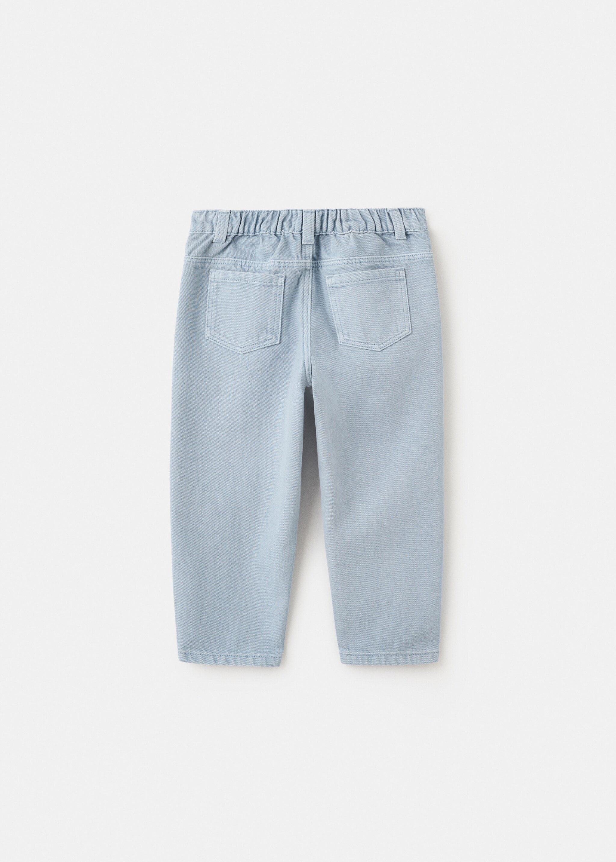 Straight jeans with elasticated waistband - Reverse of the article, China Blue. Ref: 27095151-00.