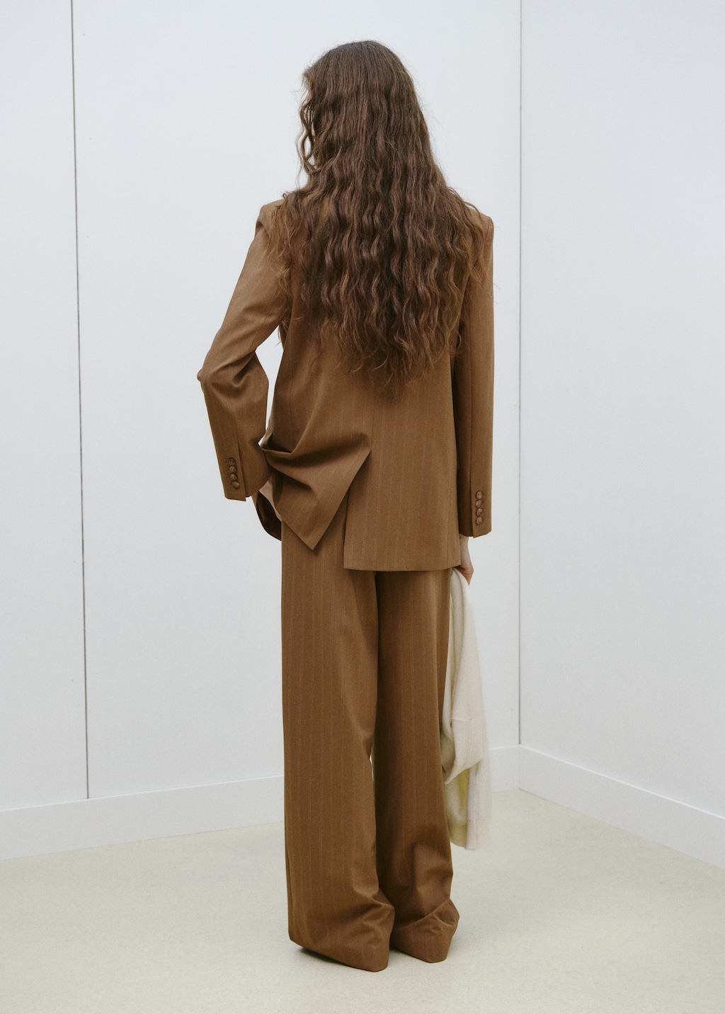 Pinstripe suit blazer - image 2