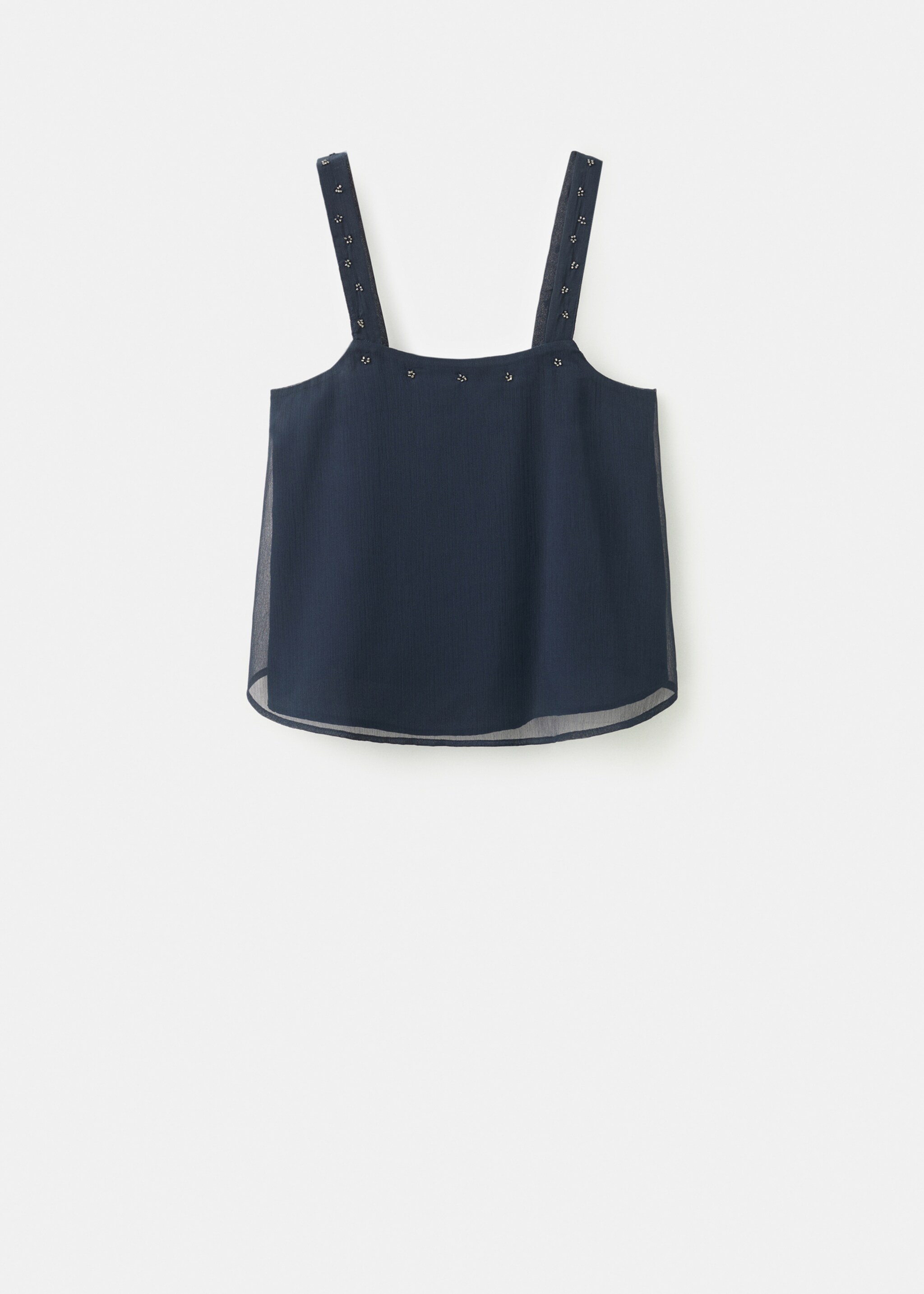 Ruffled flowy top - Article without model, Navy. Ref: 27095807-00.