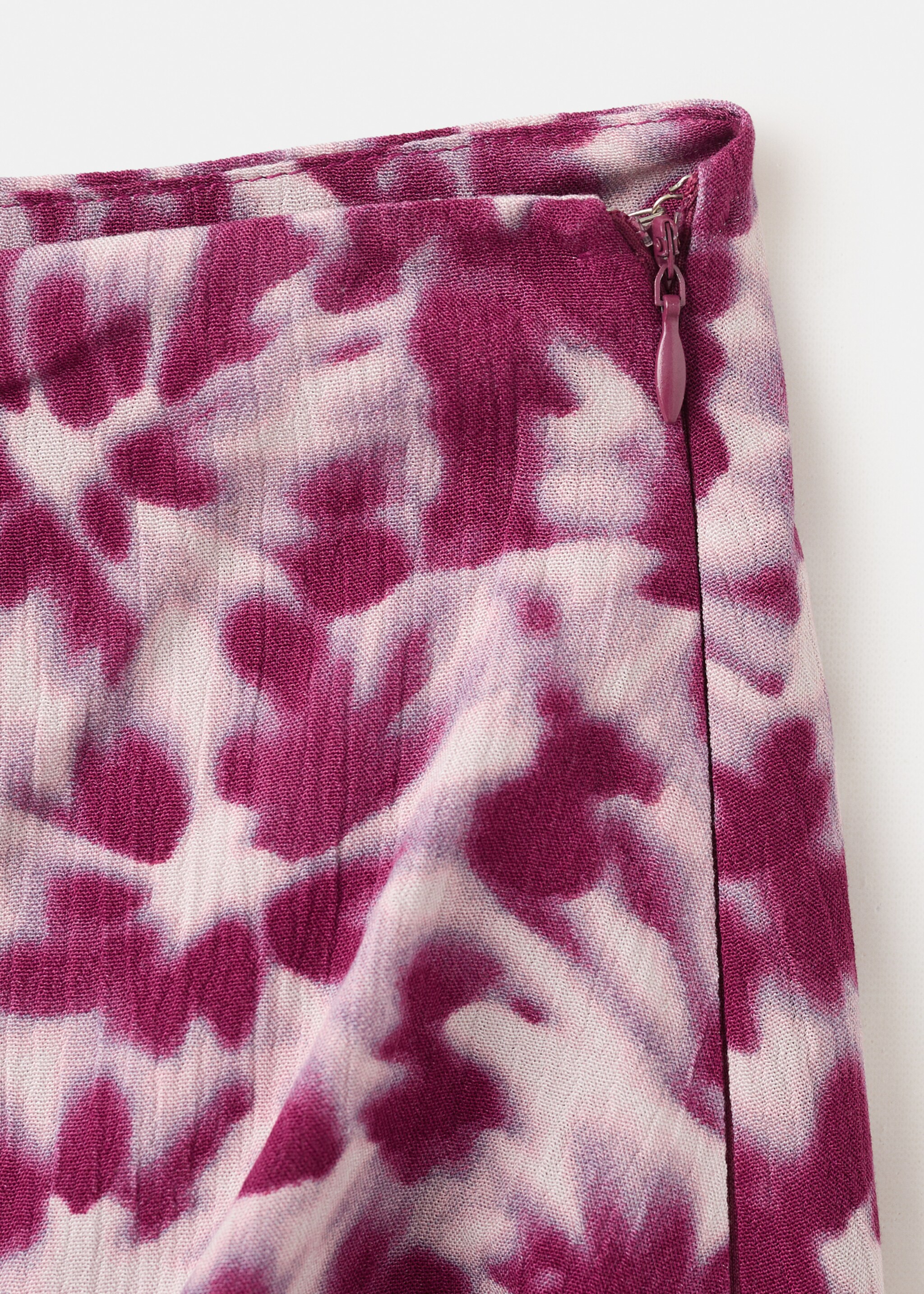 Gathered waist print skirt - Details of the article 0, Pink. Ref: 27095809-00.