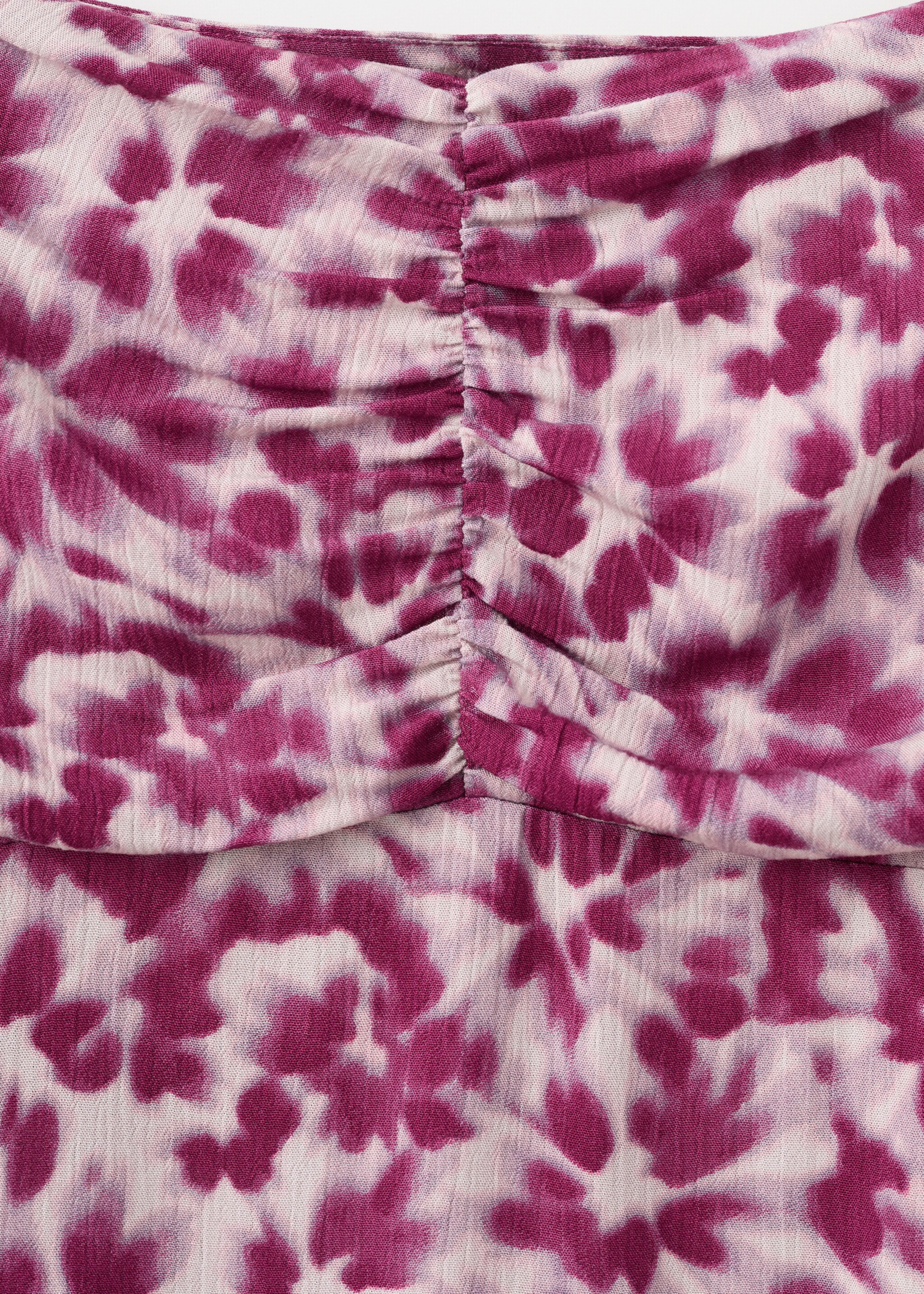 Gathered waist print skirt - Details of the article 8, Pink. Ref: 27095809-00.